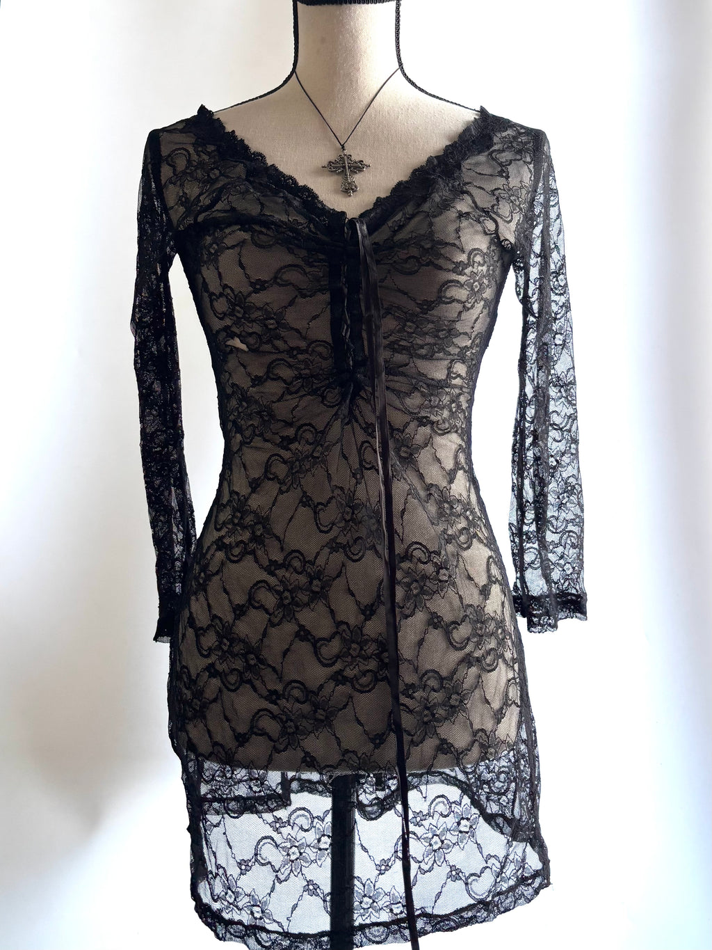 Black mesh dress