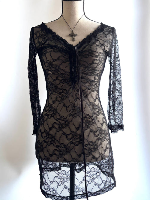 Black mesh dress