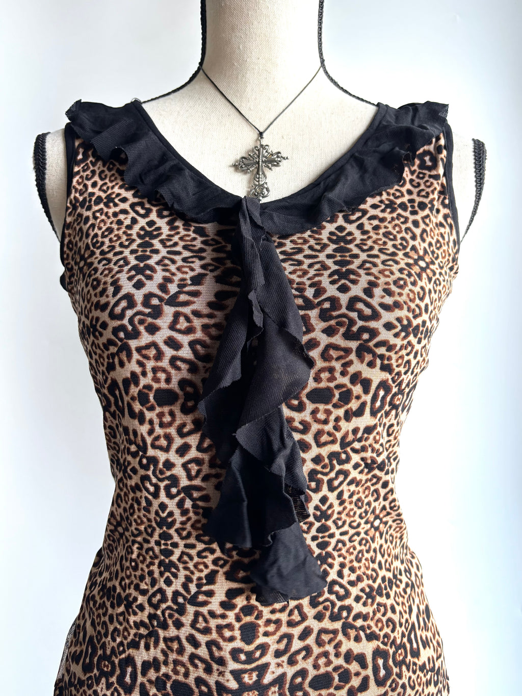 leopard ruffle top