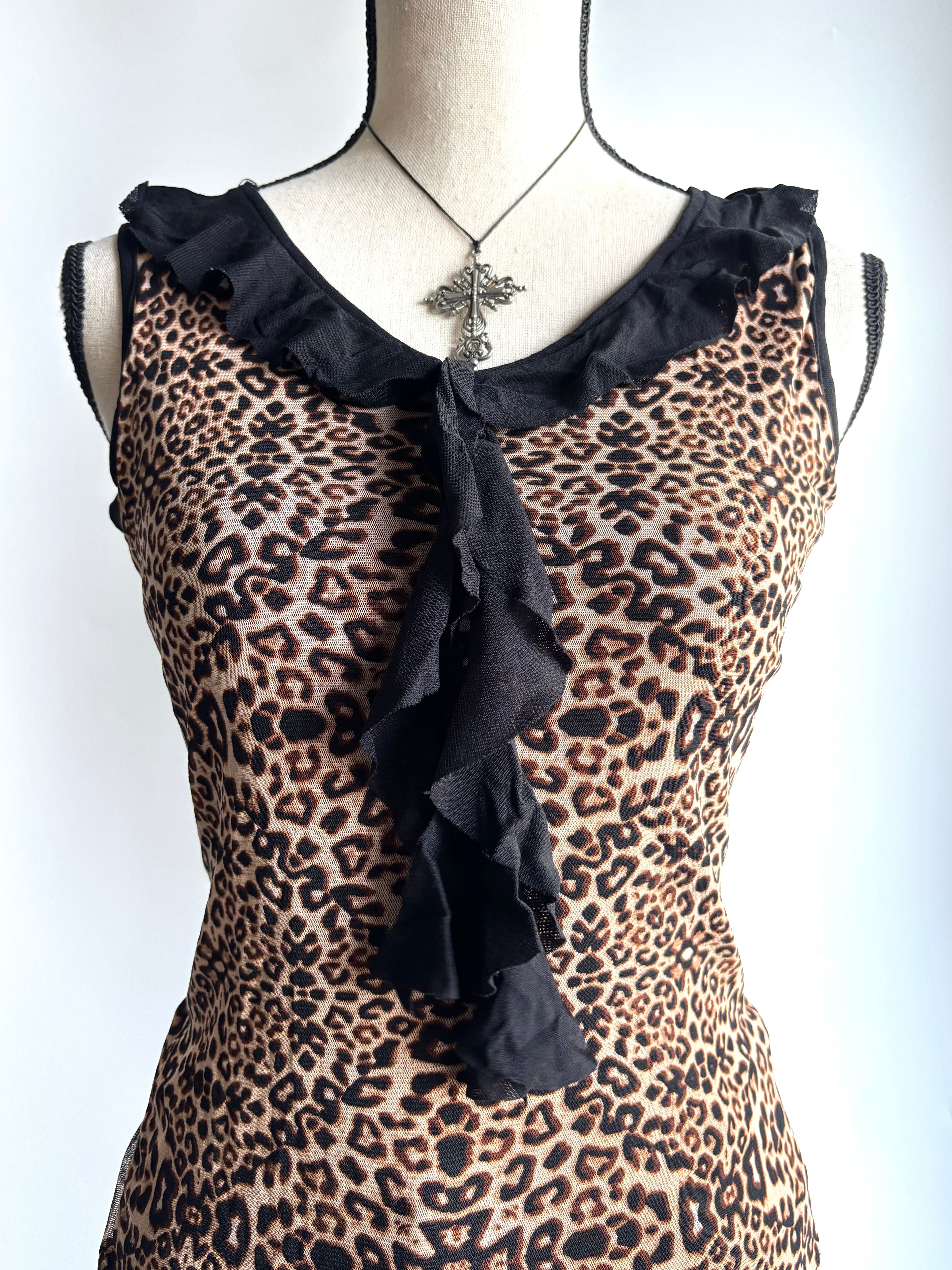 leopard ruffle top