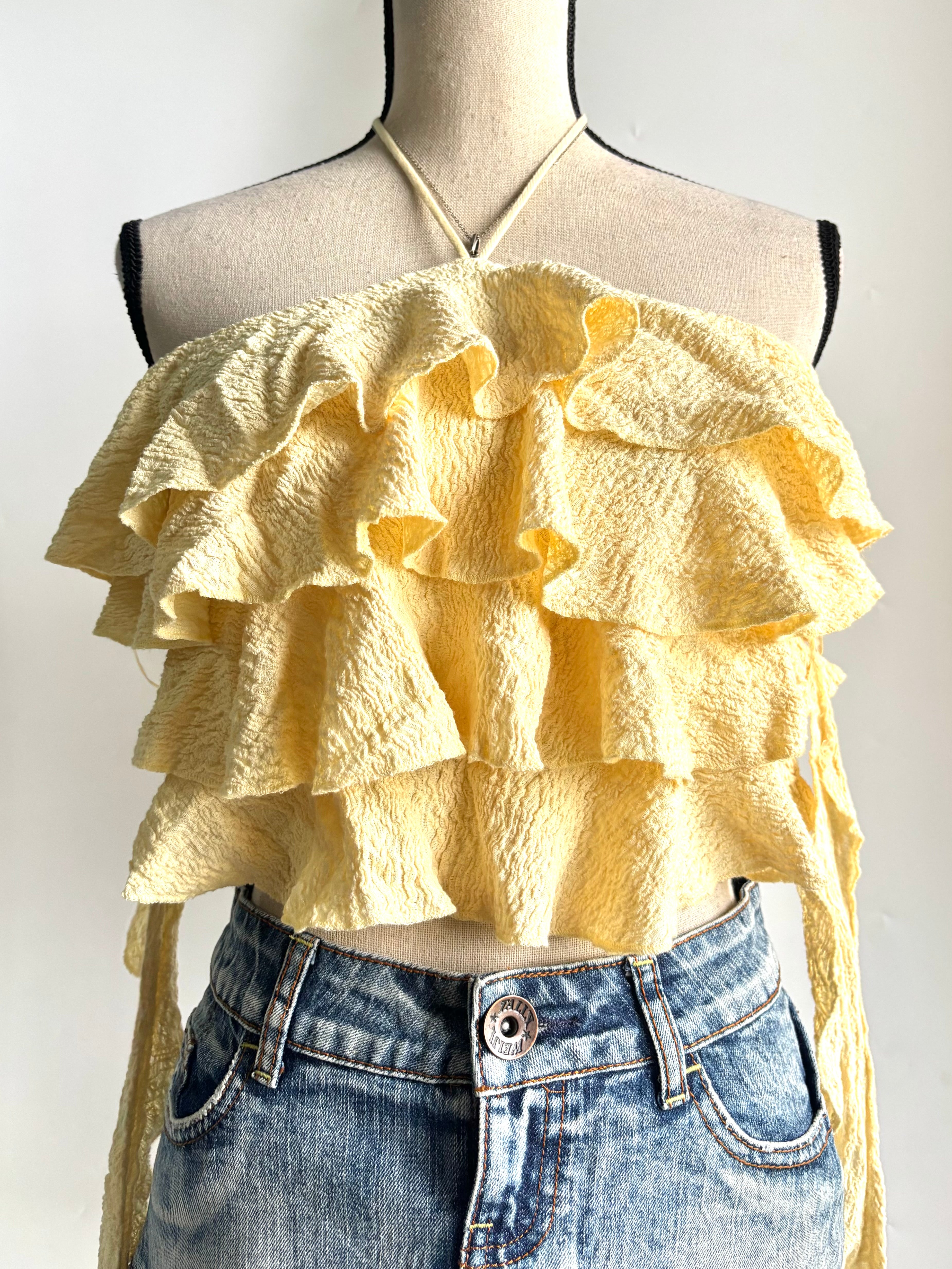 Butter yellow ruffle top