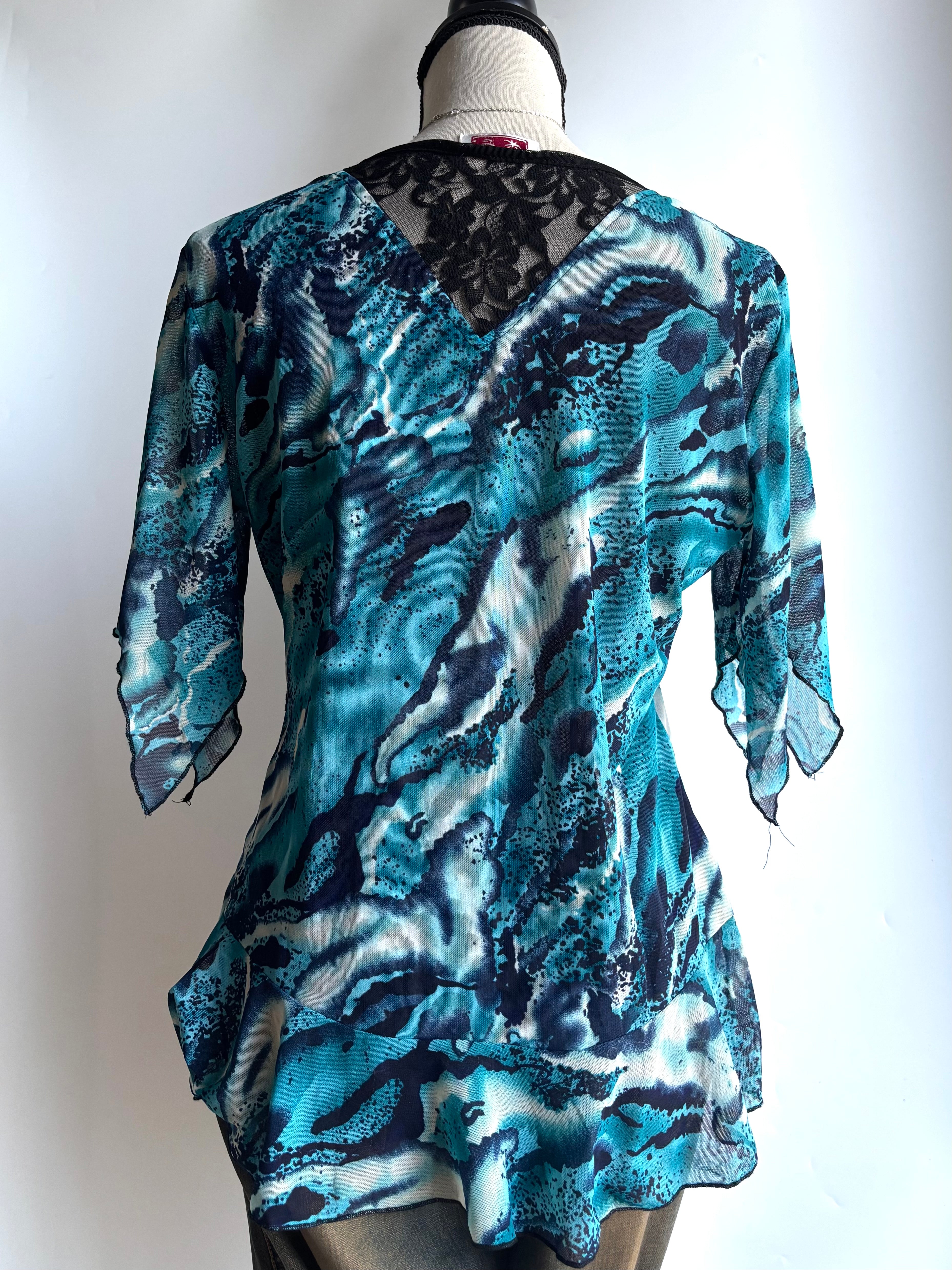 Blue asymmetrical top