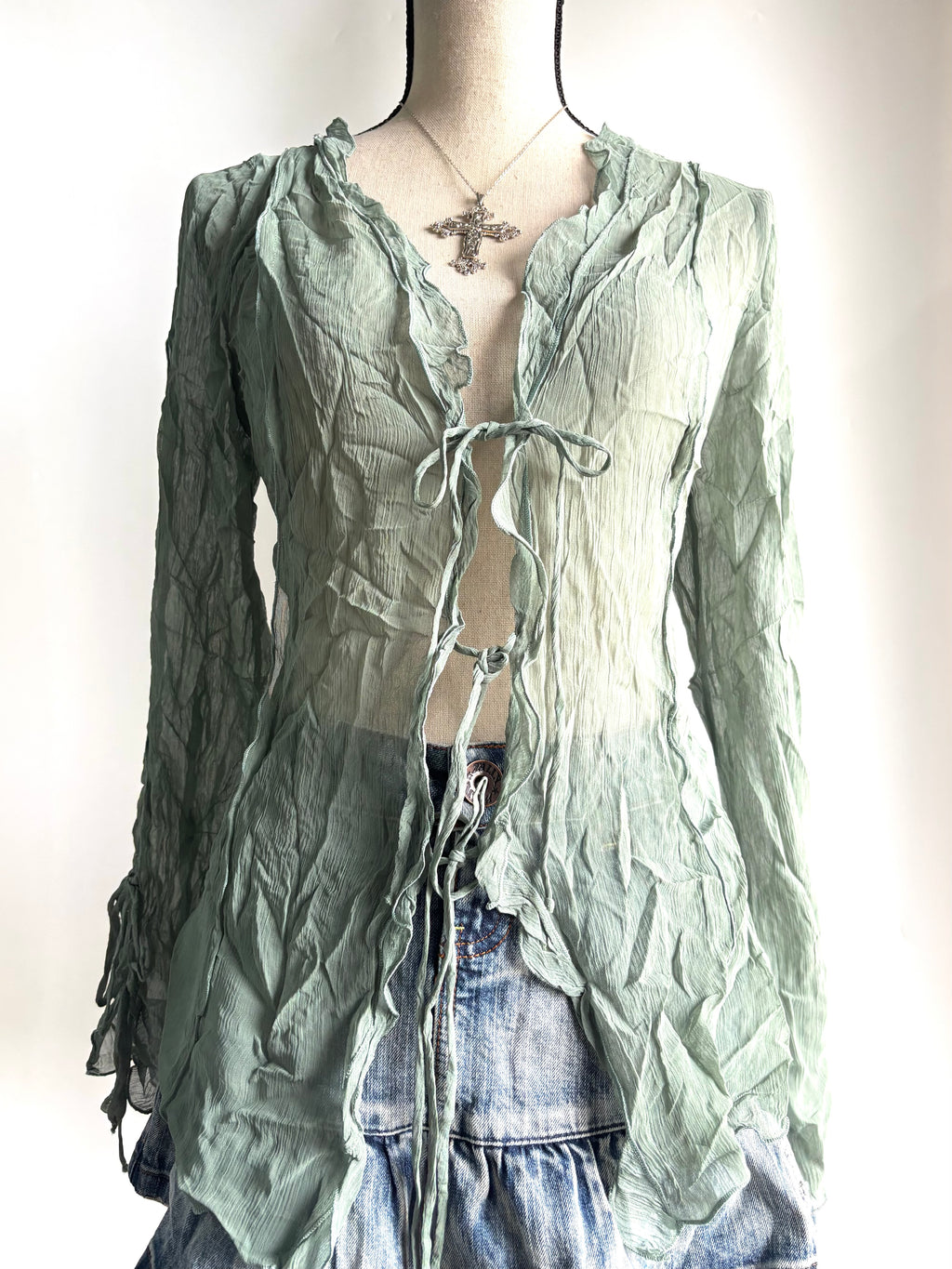 Green mesh cover up