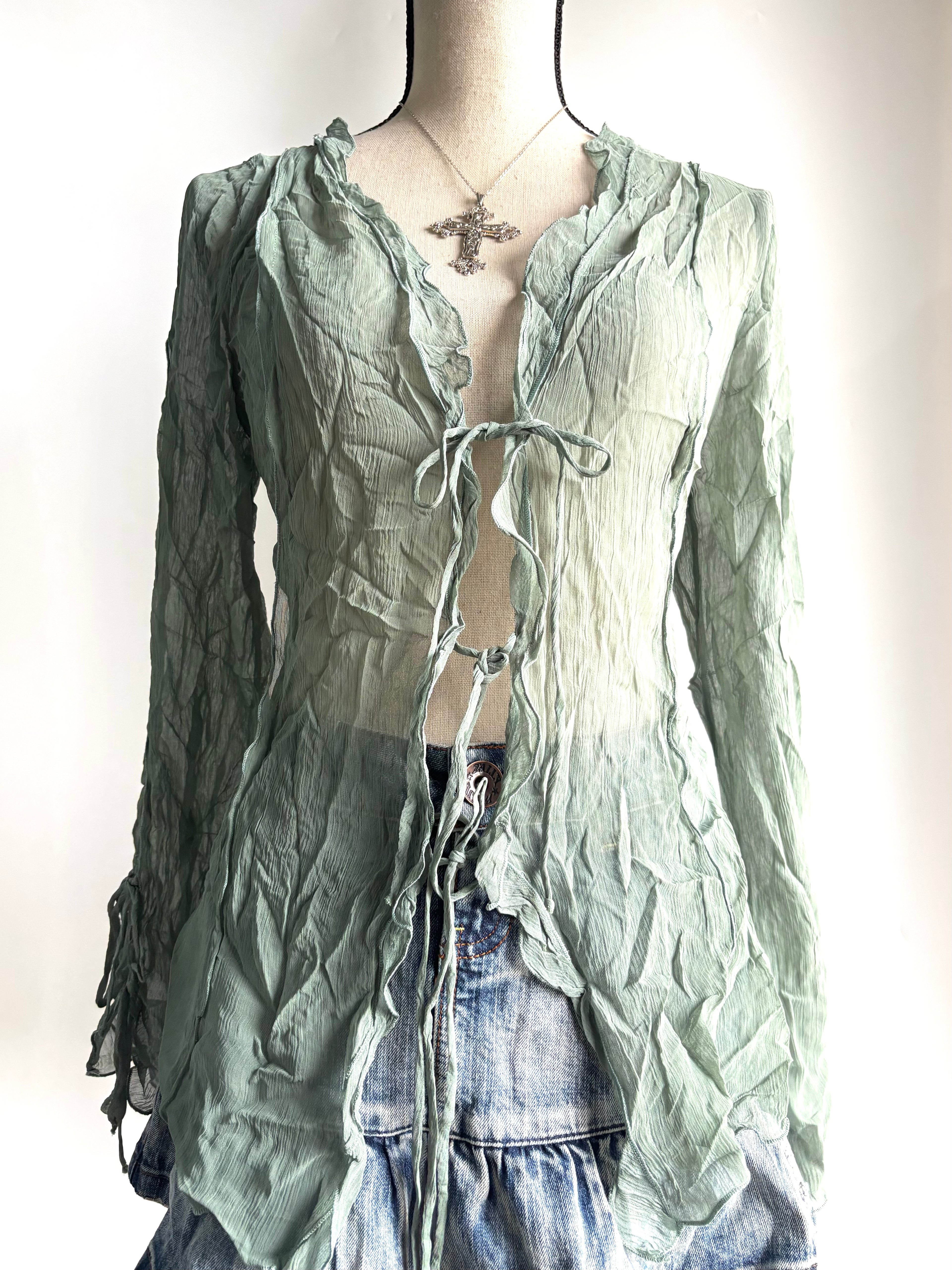 Green mesh cover up