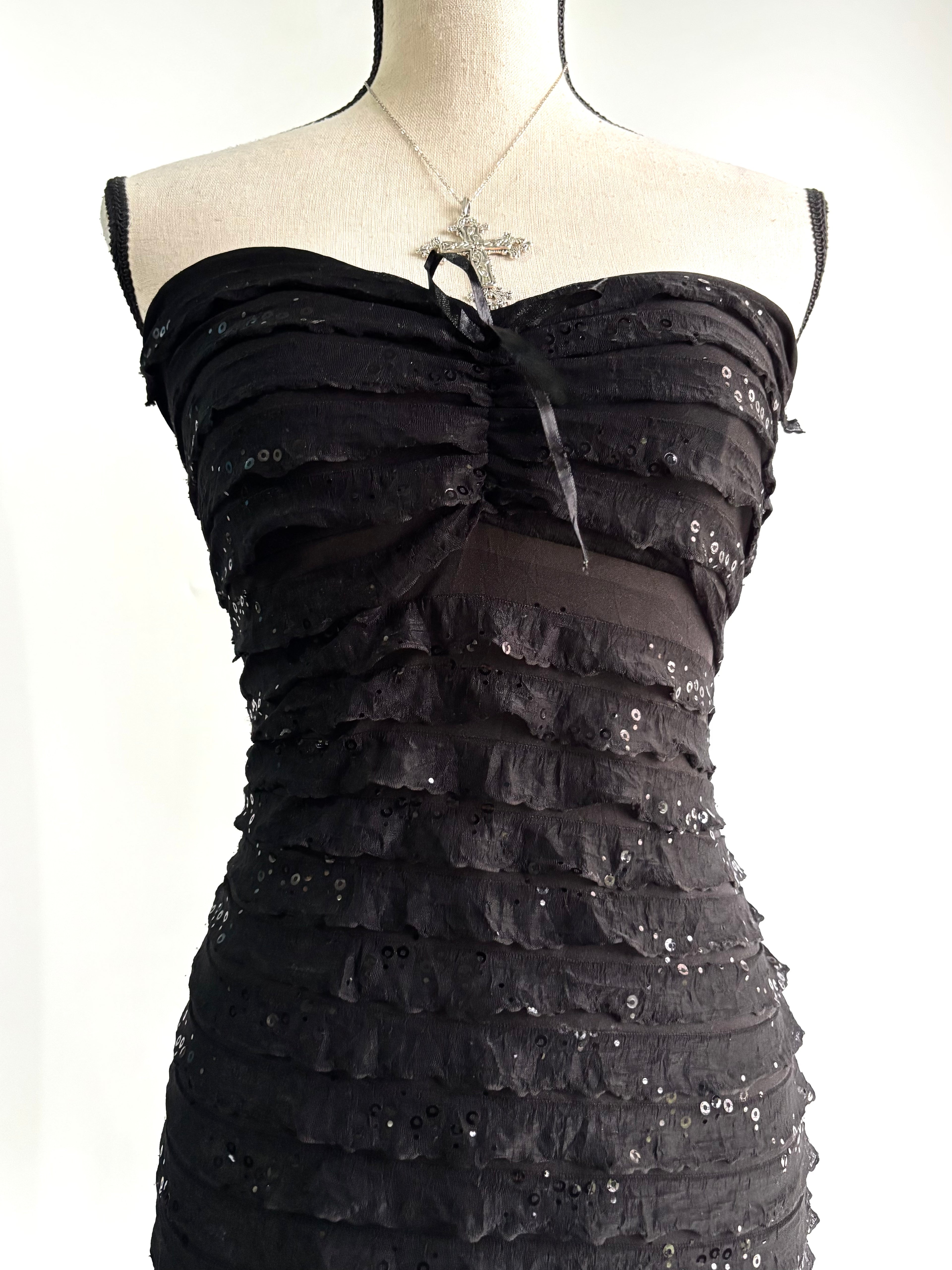 Y2k fitted ruffle dress