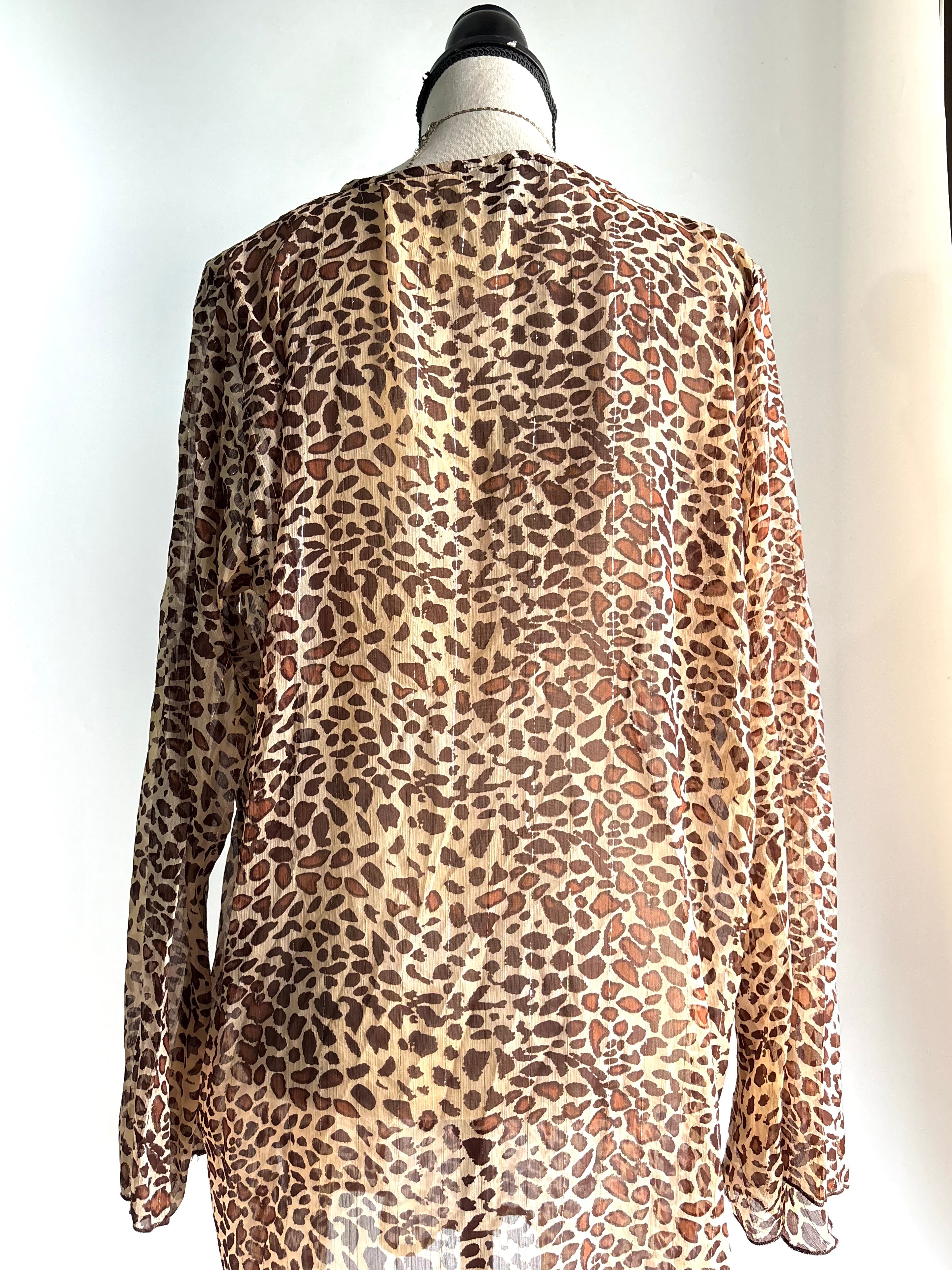vintage leopard beaded kurti/coverup