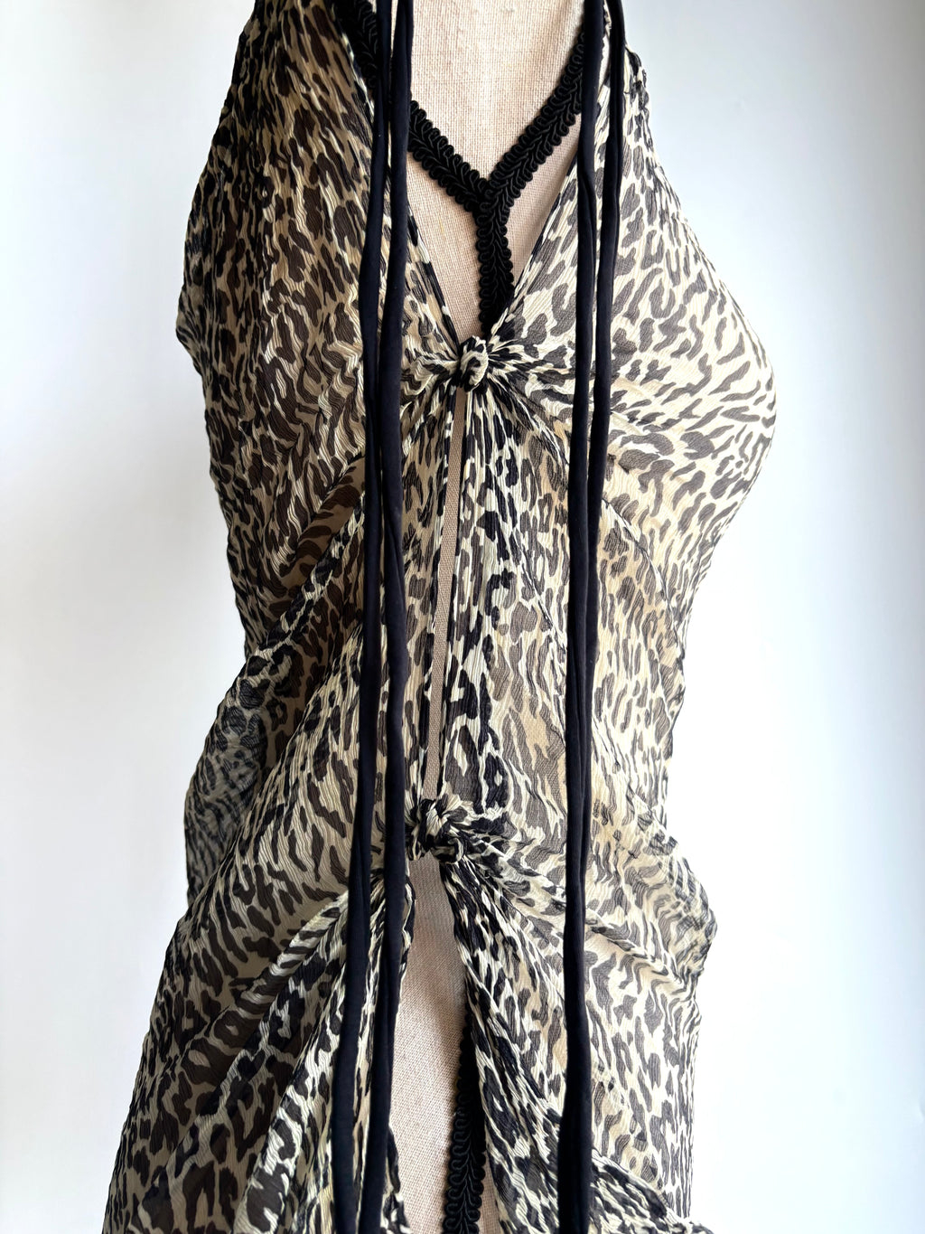 Leopard mesh cover up