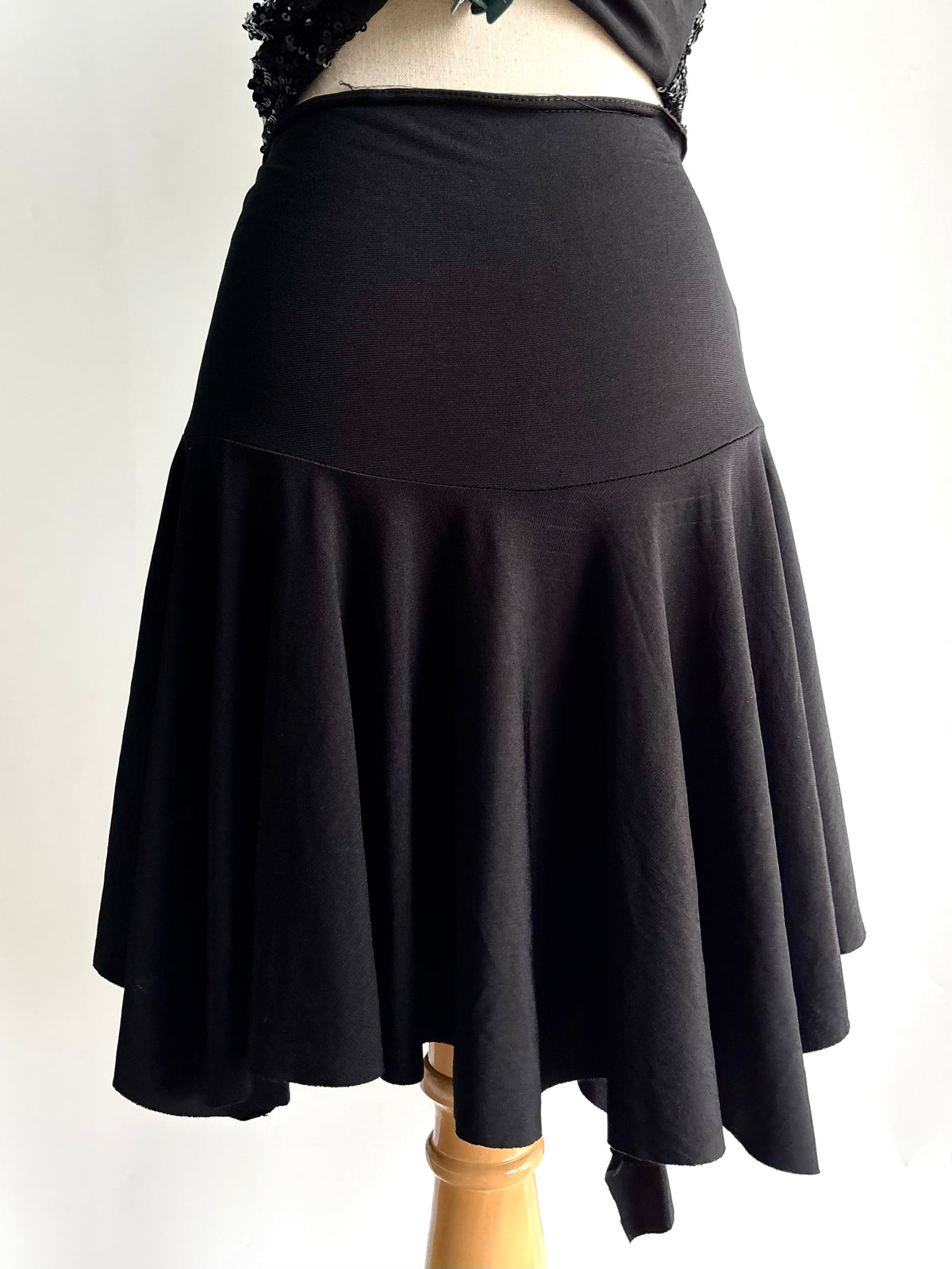 Black vintage asymmetrical skirt