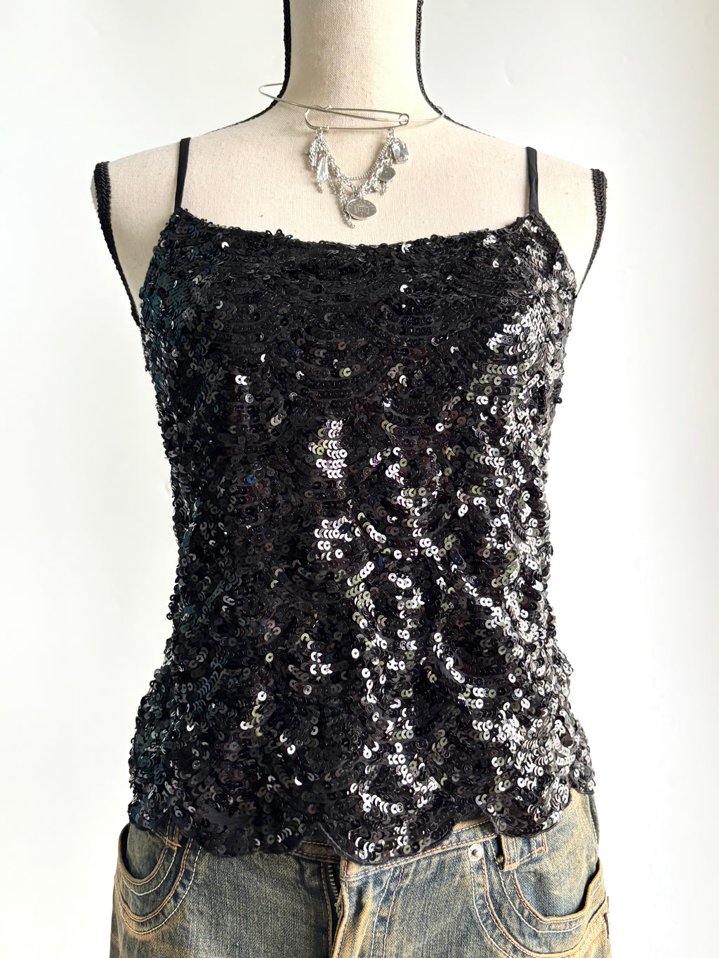 black sequins top
