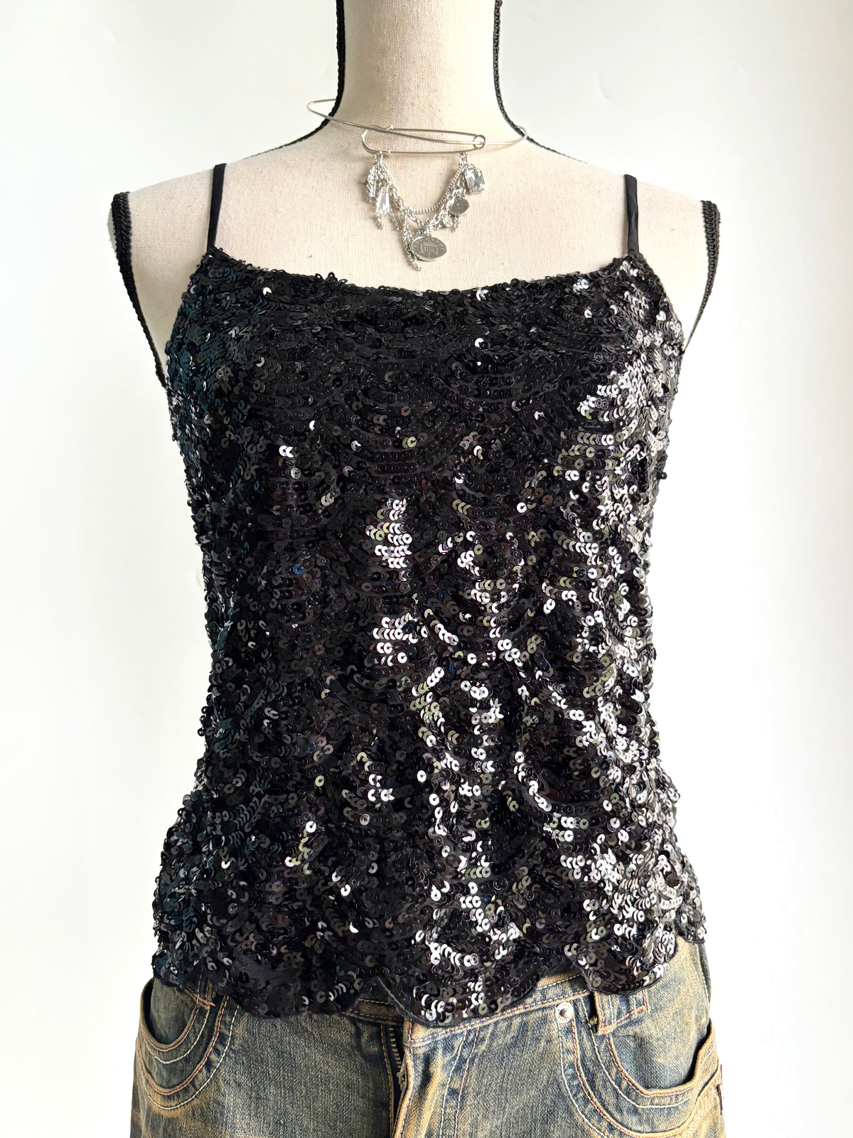 black sequins top