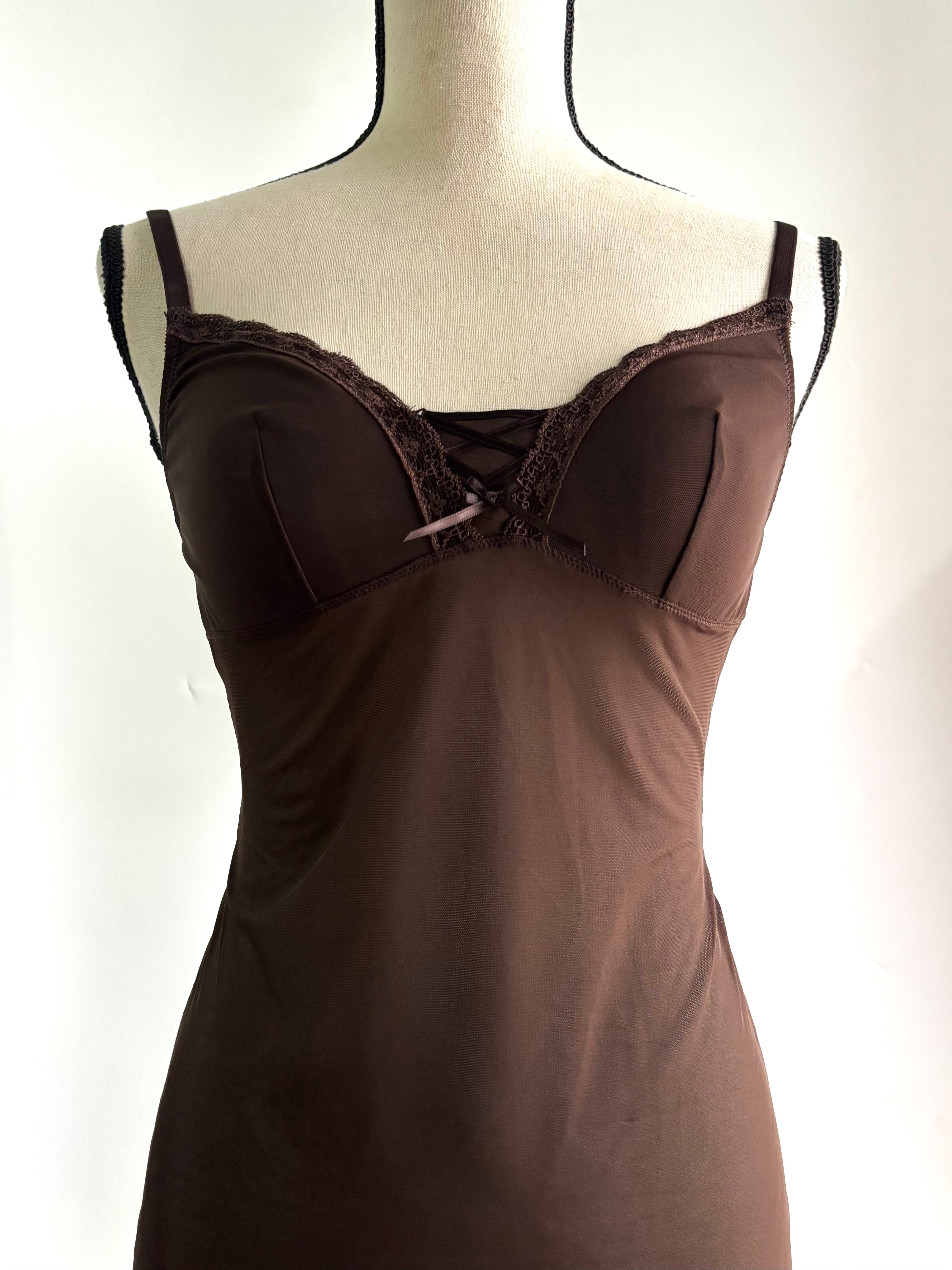 Brown mesh dress