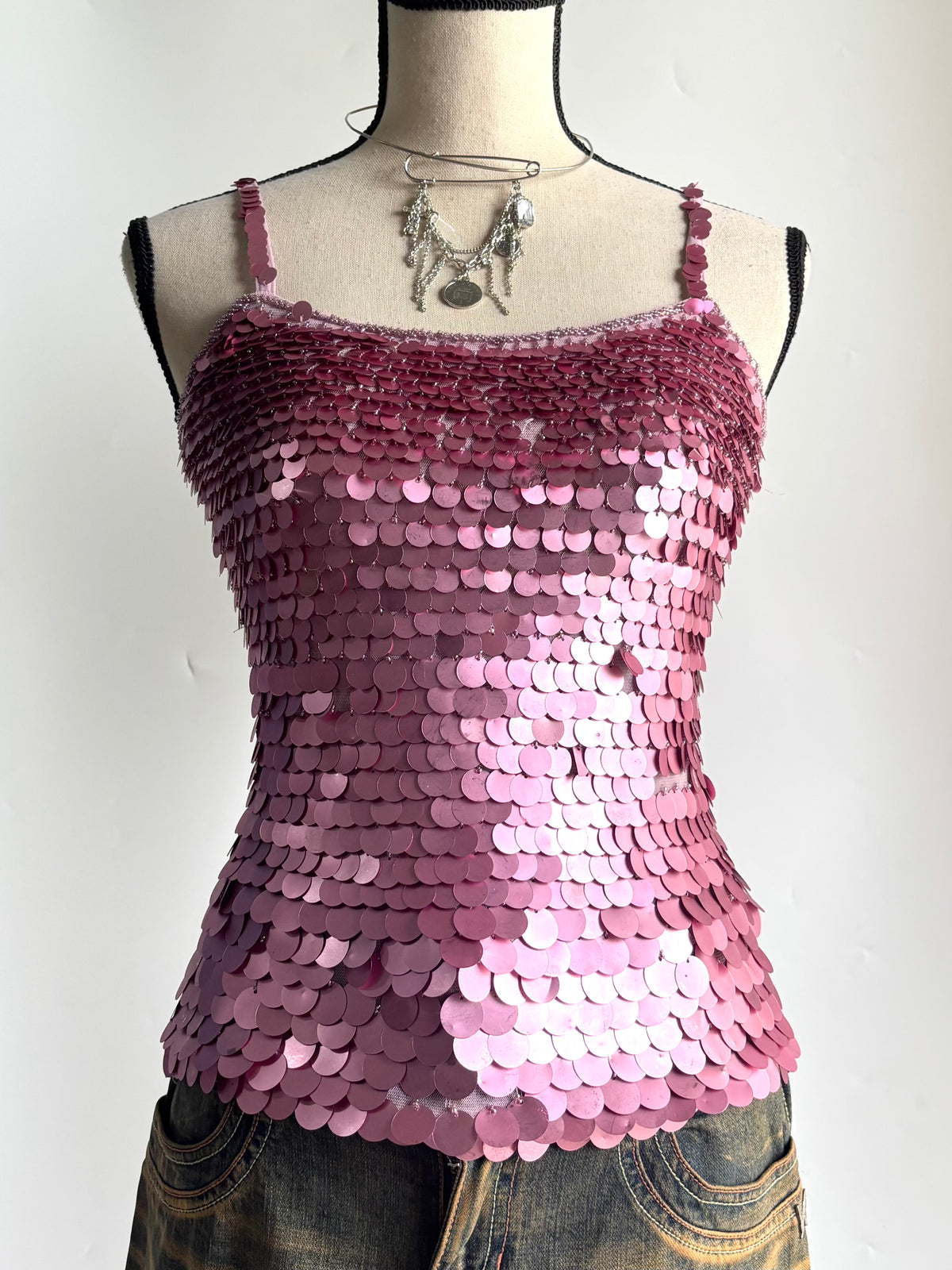 Bebo pink sequins top