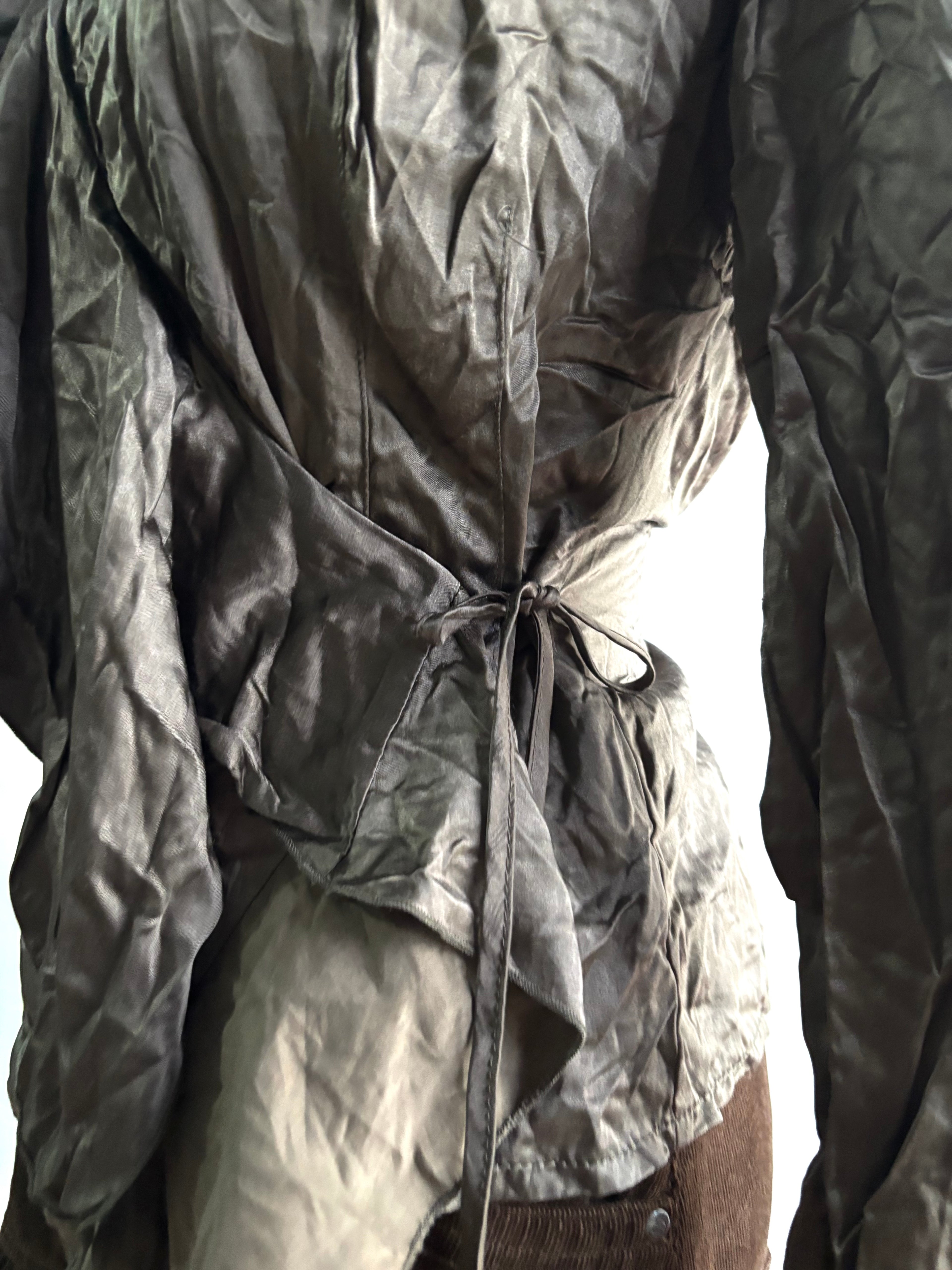 Satin ruffle shirt
