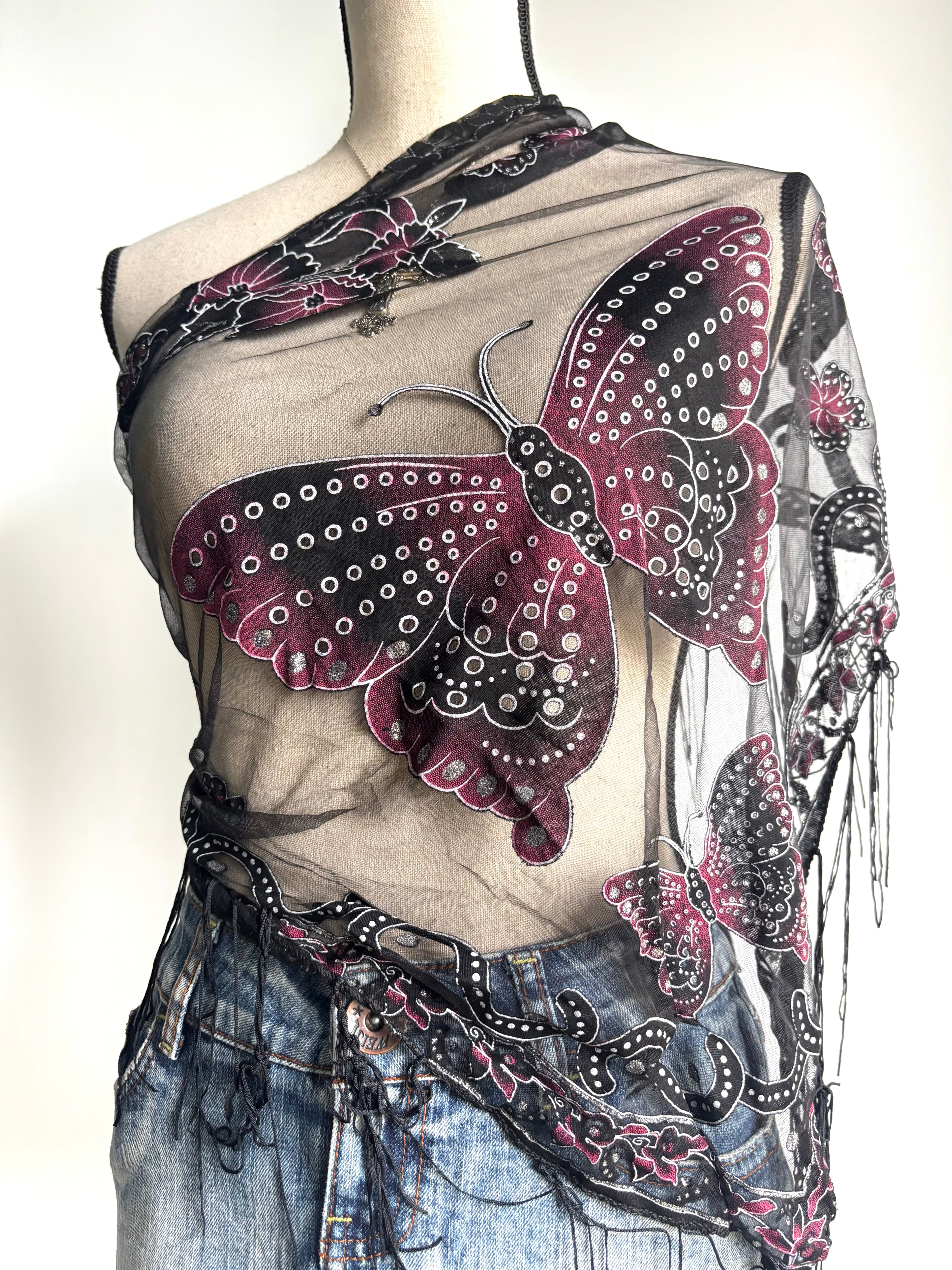 Butterfly mesh scarf