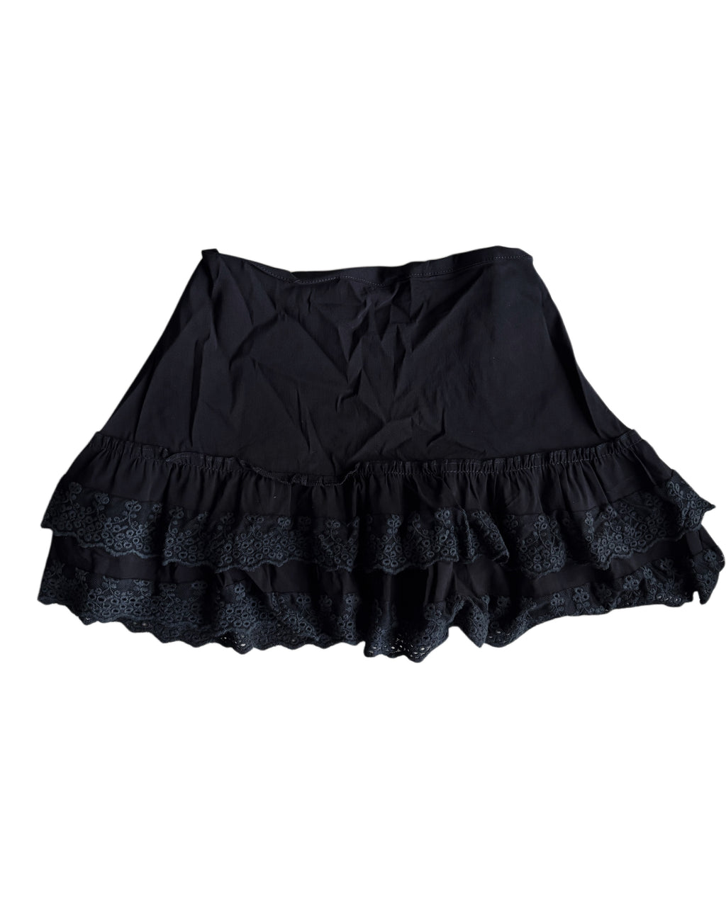black mini skirt