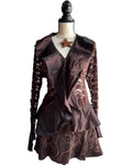Brown mesh ruffle top