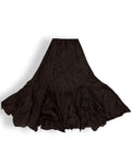 brown long ruffle skirt