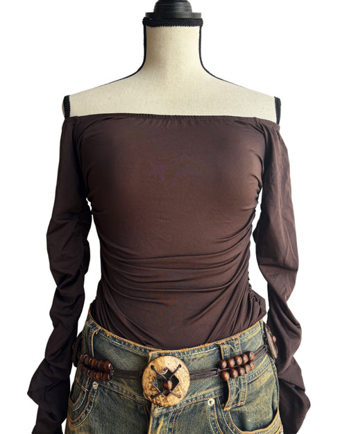 Brown Fitted bodysuit