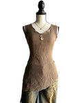 brown asymmetrical top