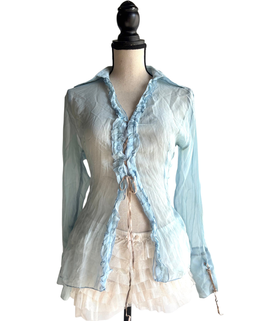 Baby blue mesh shirt