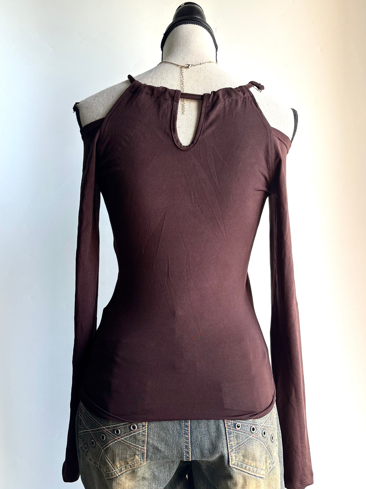 Brown fitted top