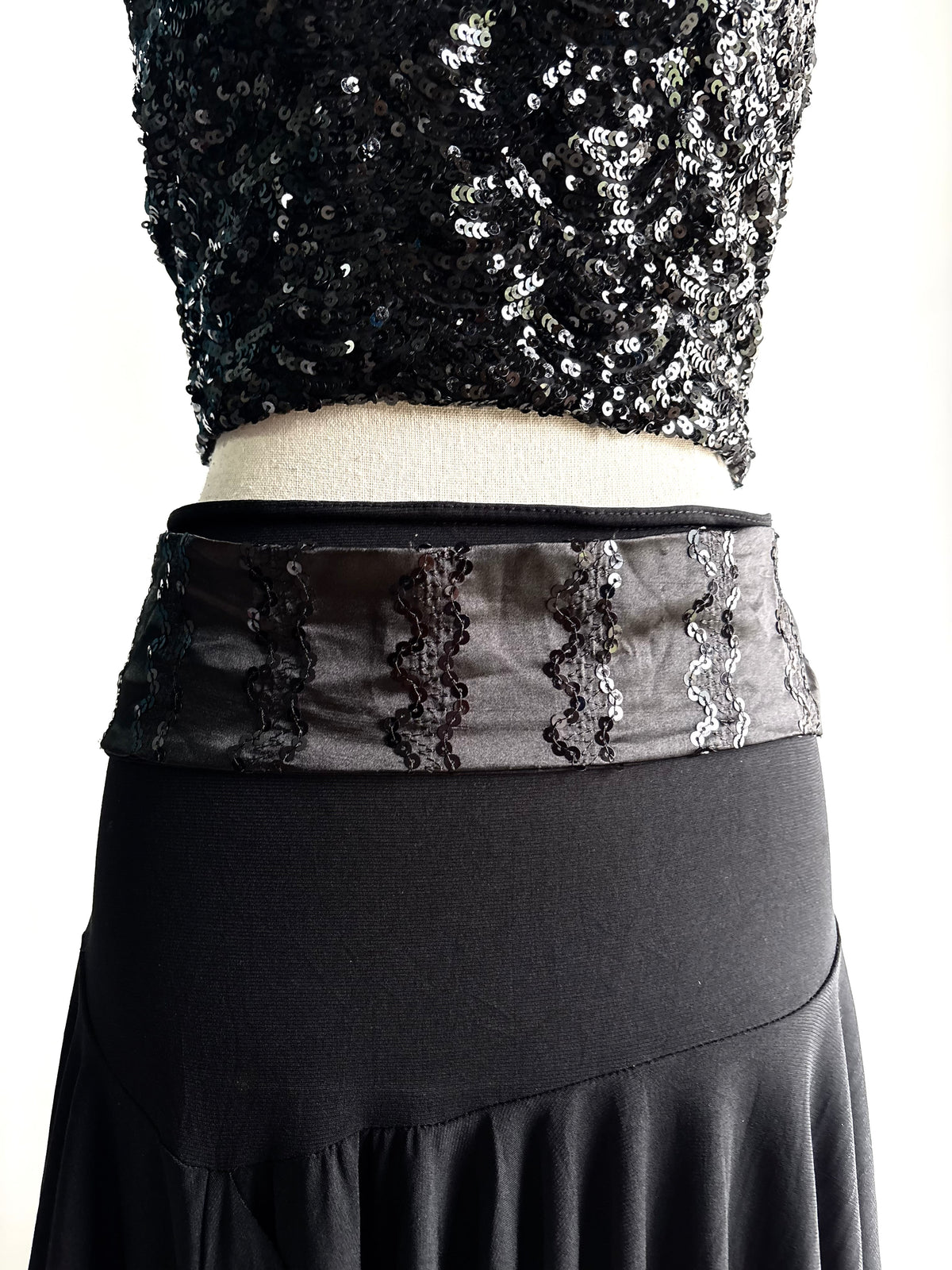 Black vintage asymmetrical skirt