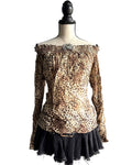 off shoulder leopard print top