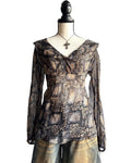 Snake print mesh top