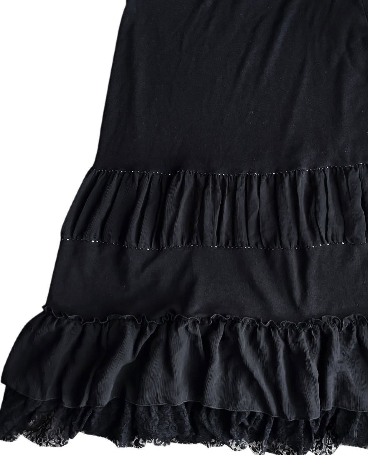 Long ruffle skirt