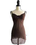 Brown mesh dress