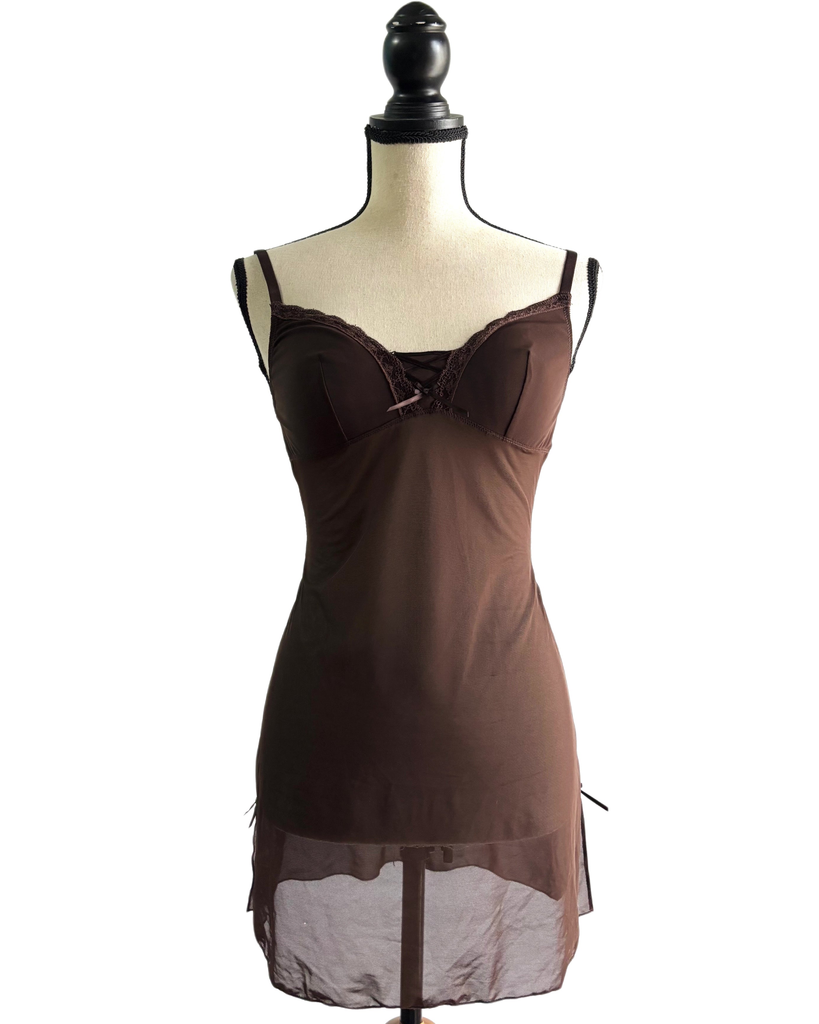 Brown mesh dress