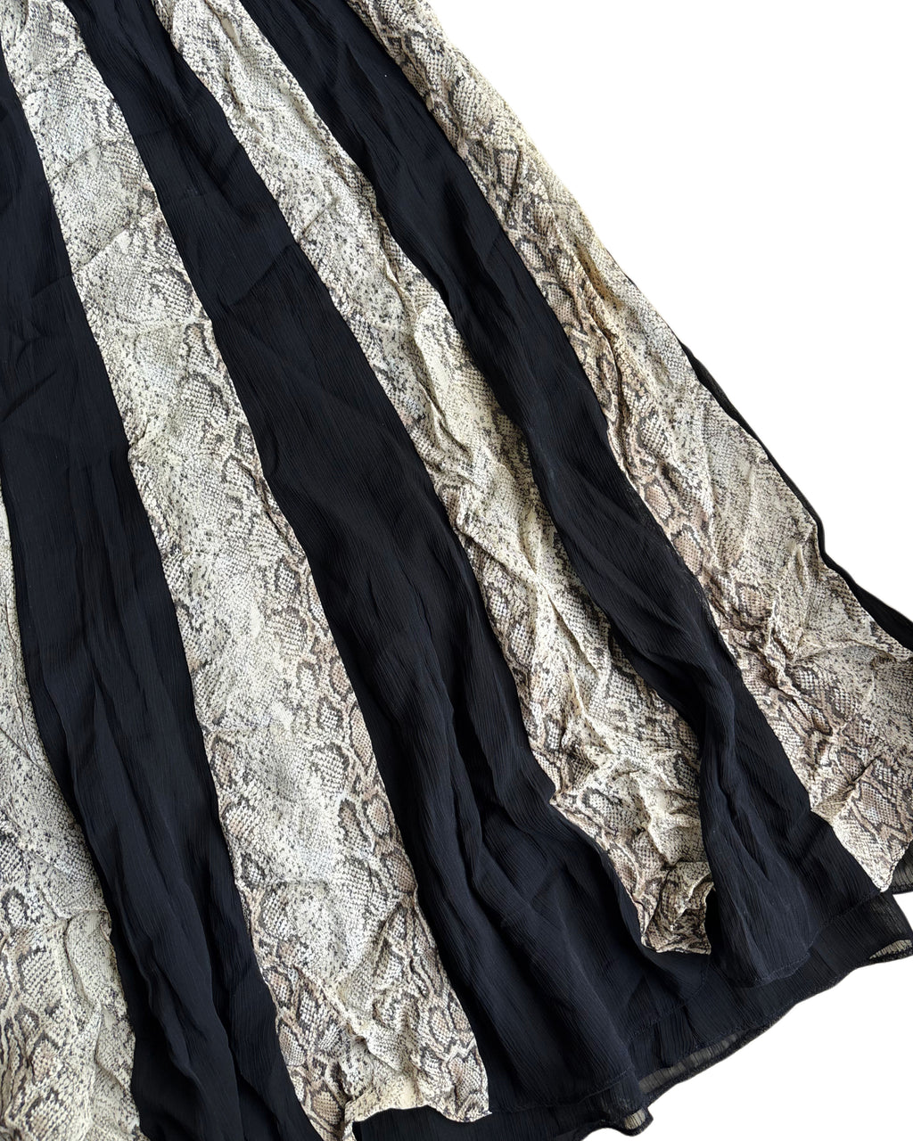 snake print flared skirt