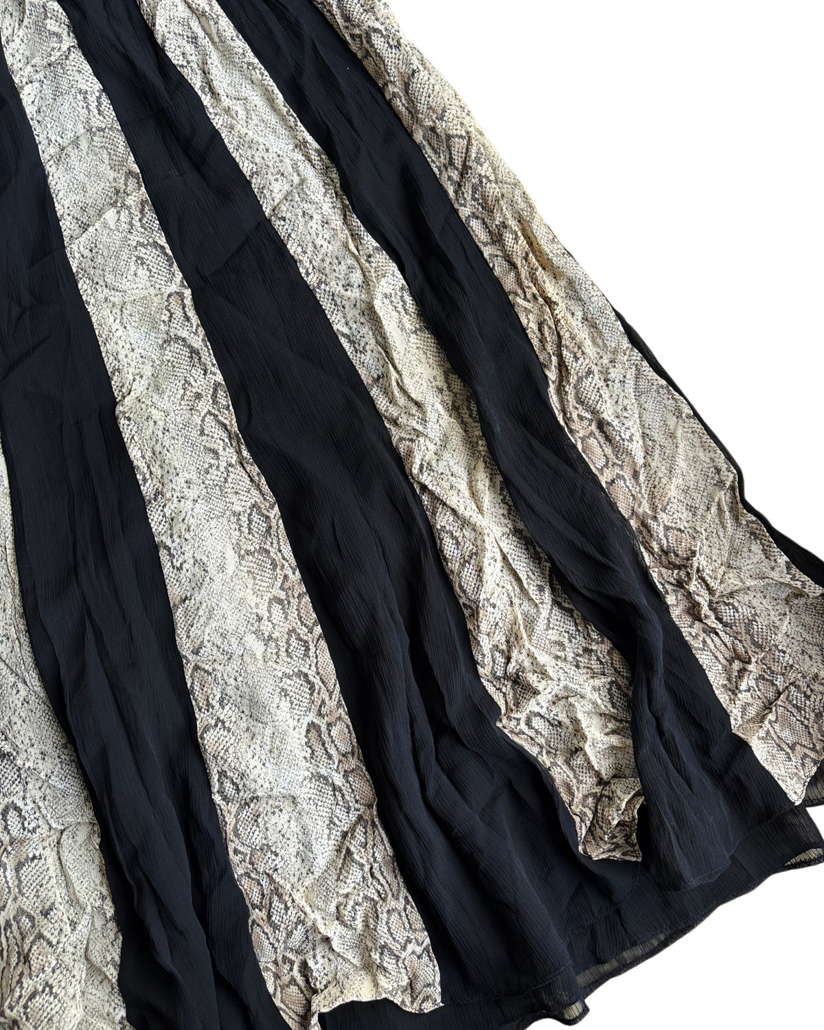 snake print flared skirt