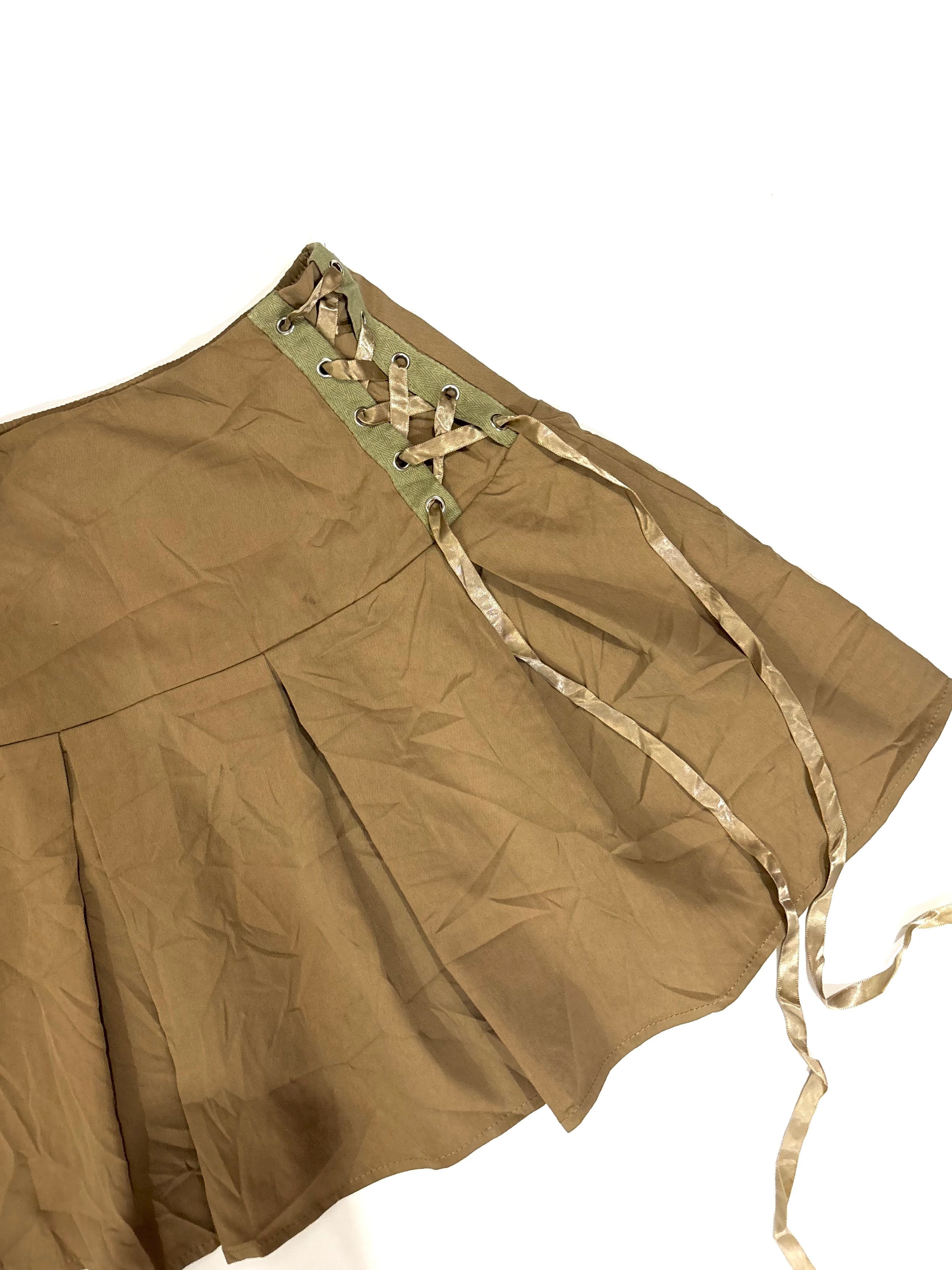 y2k beige skirt