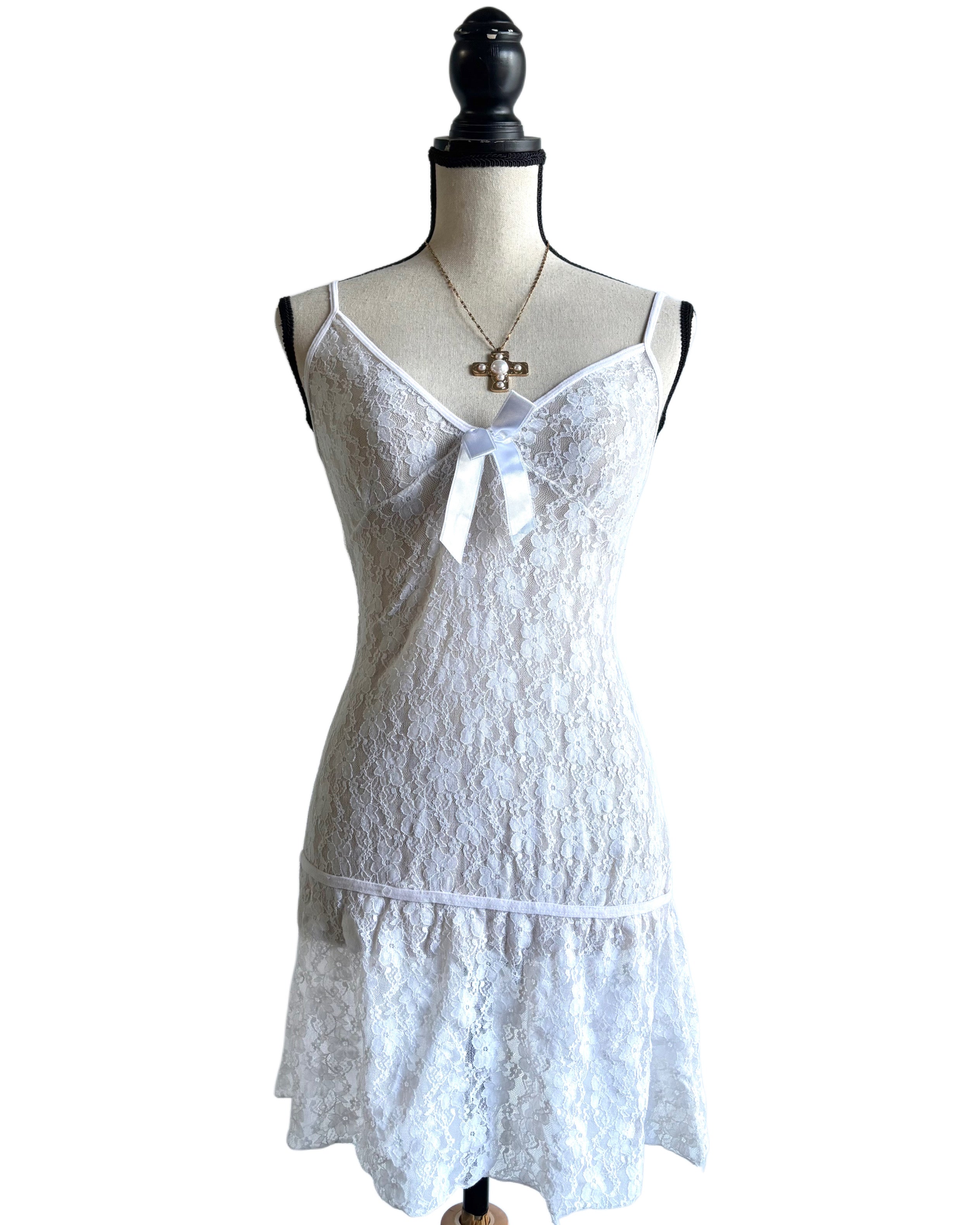 White mesh dress