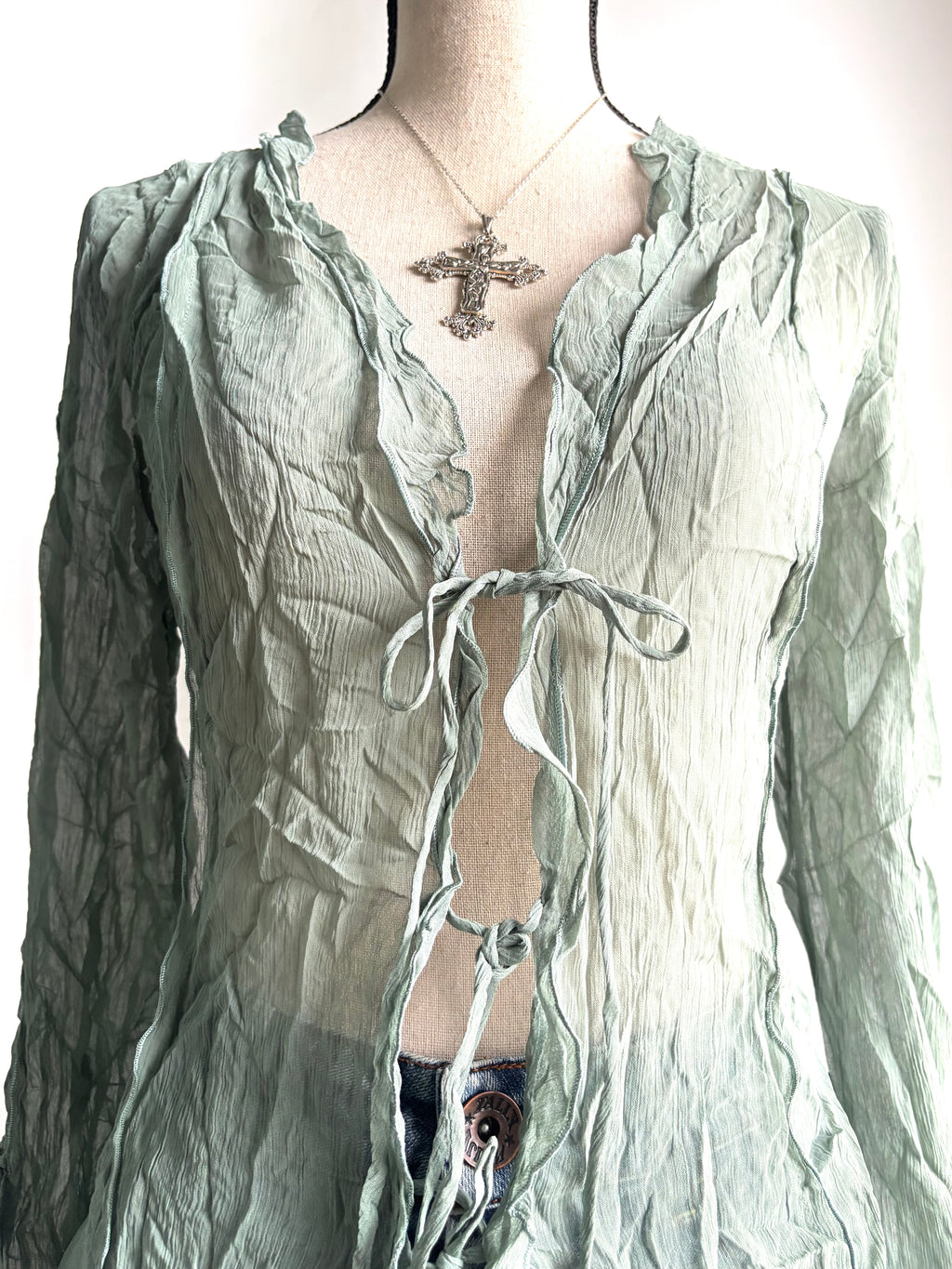 Green mesh cover up