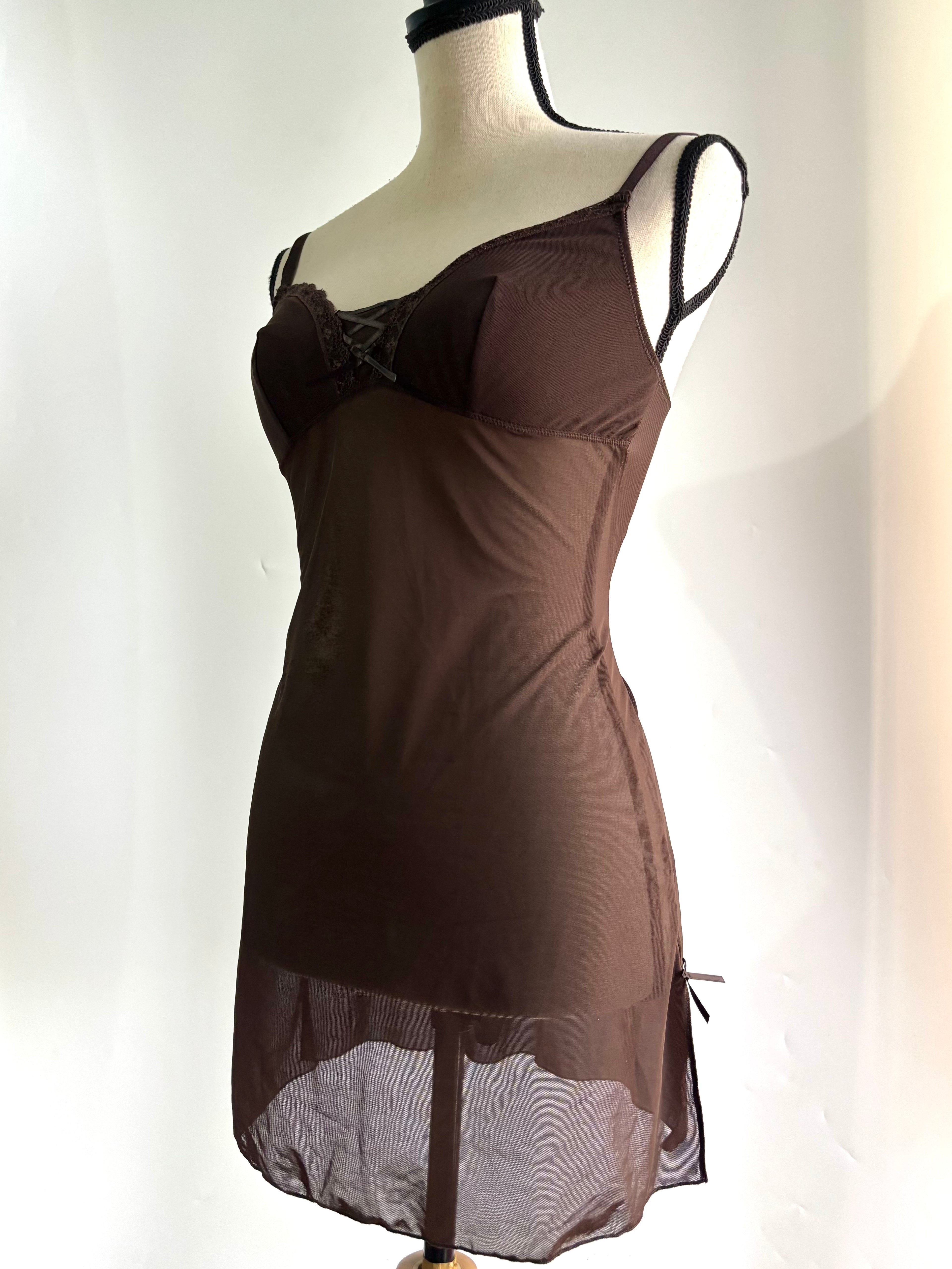 Brown mesh dress