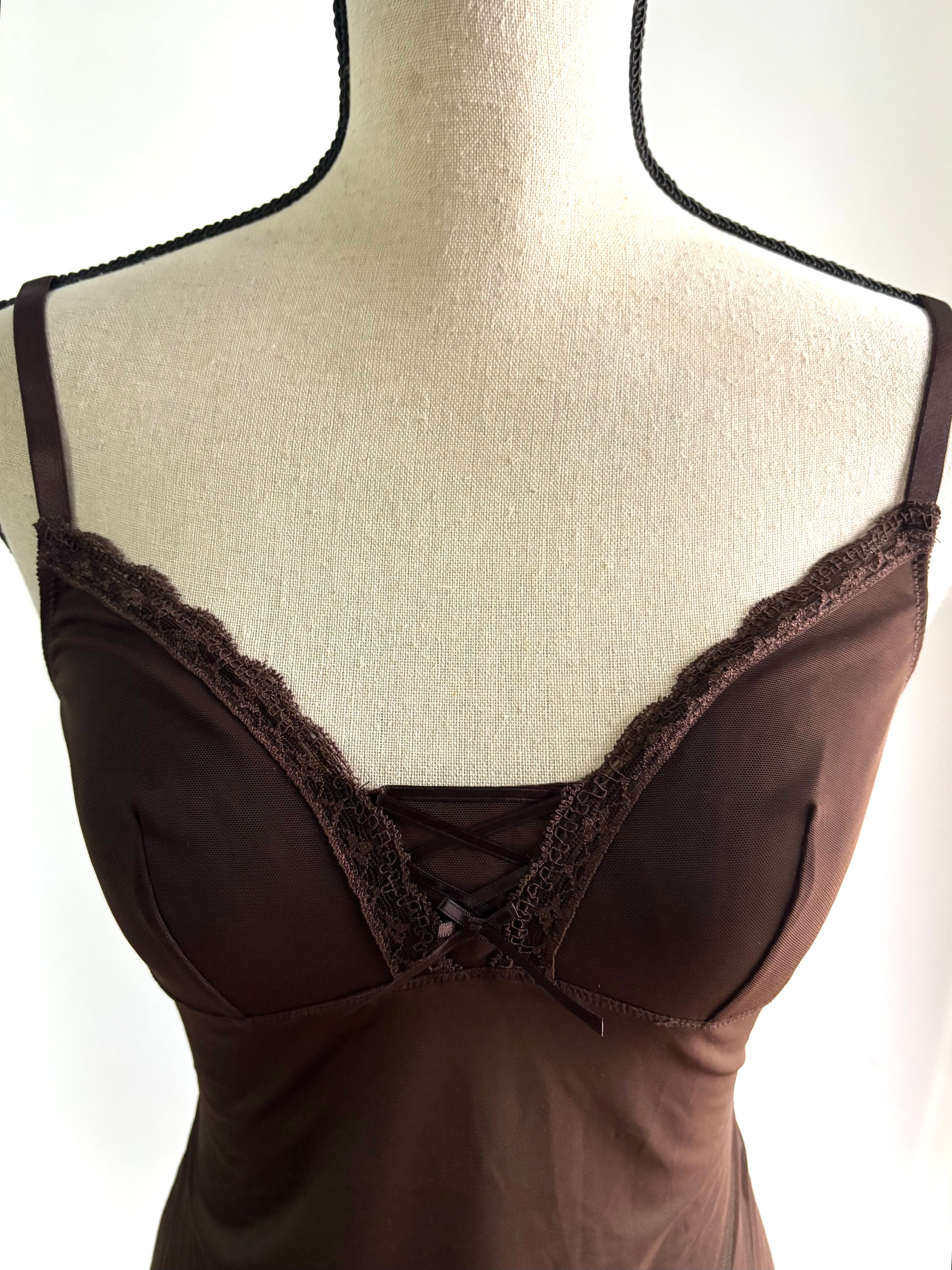 Brown mesh dress