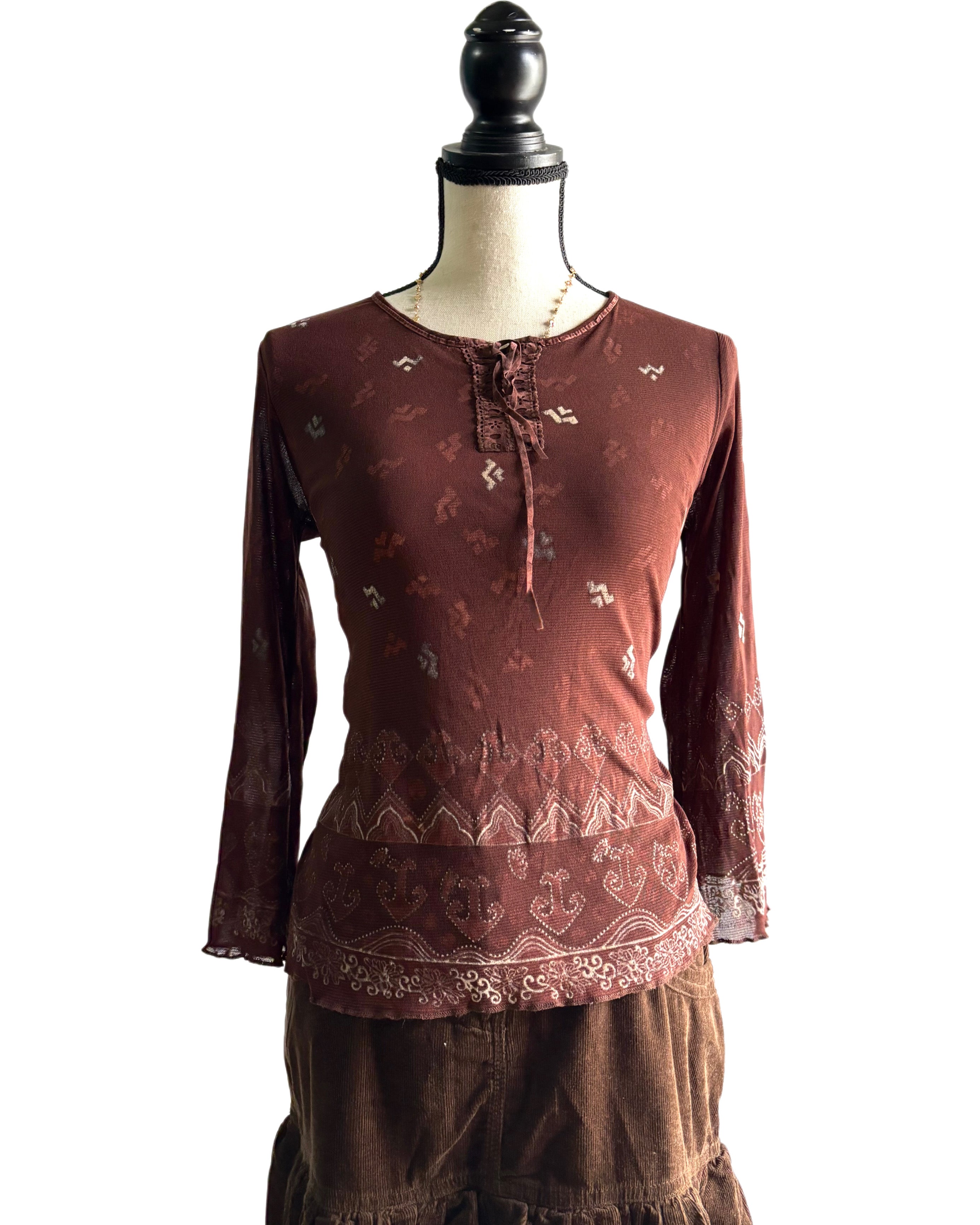 Brown fitted top