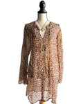 vintage leopard beaded kurti/coverup
