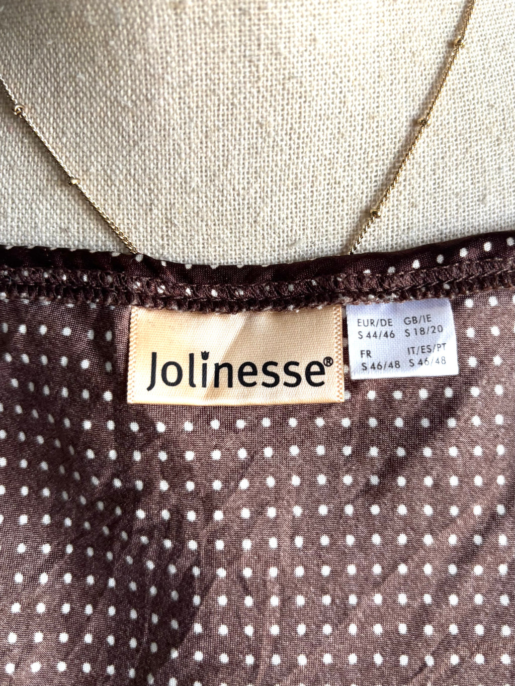 Brown polka dot cami