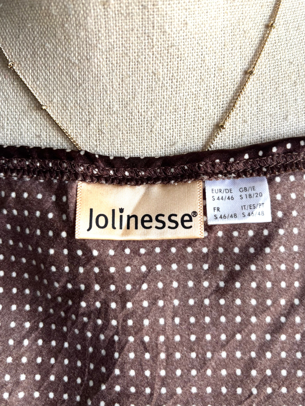 Brown polka dot cami