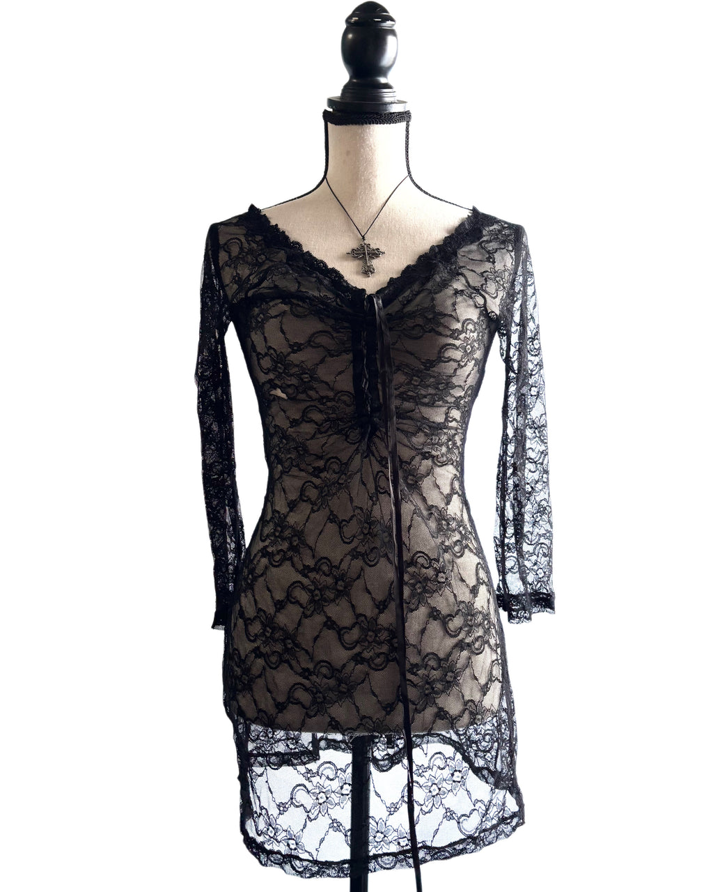 Black mesh dress
