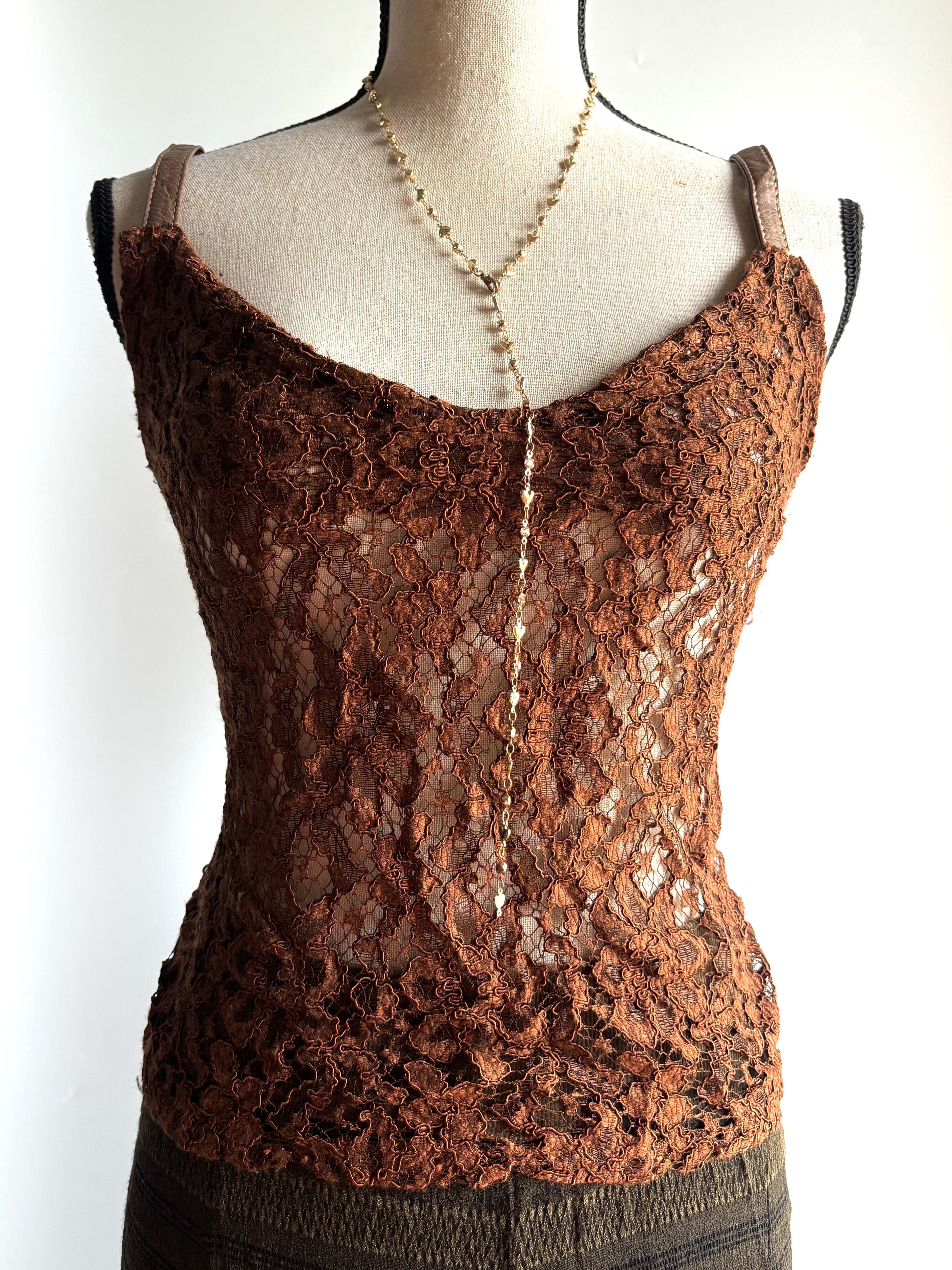 brown lace top