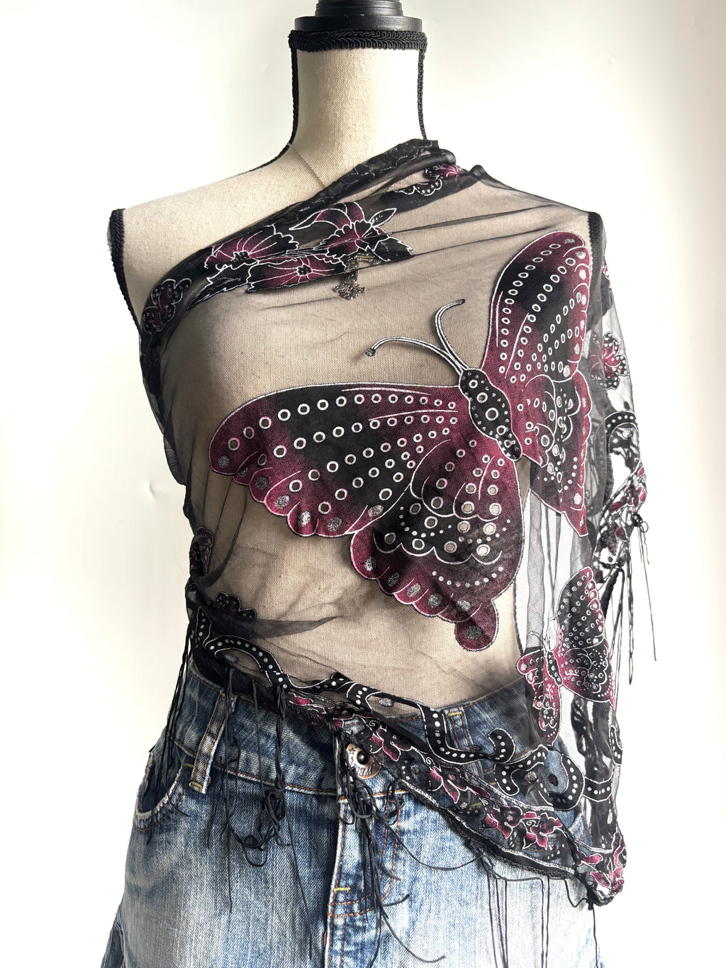 Butterfly mesh scarf