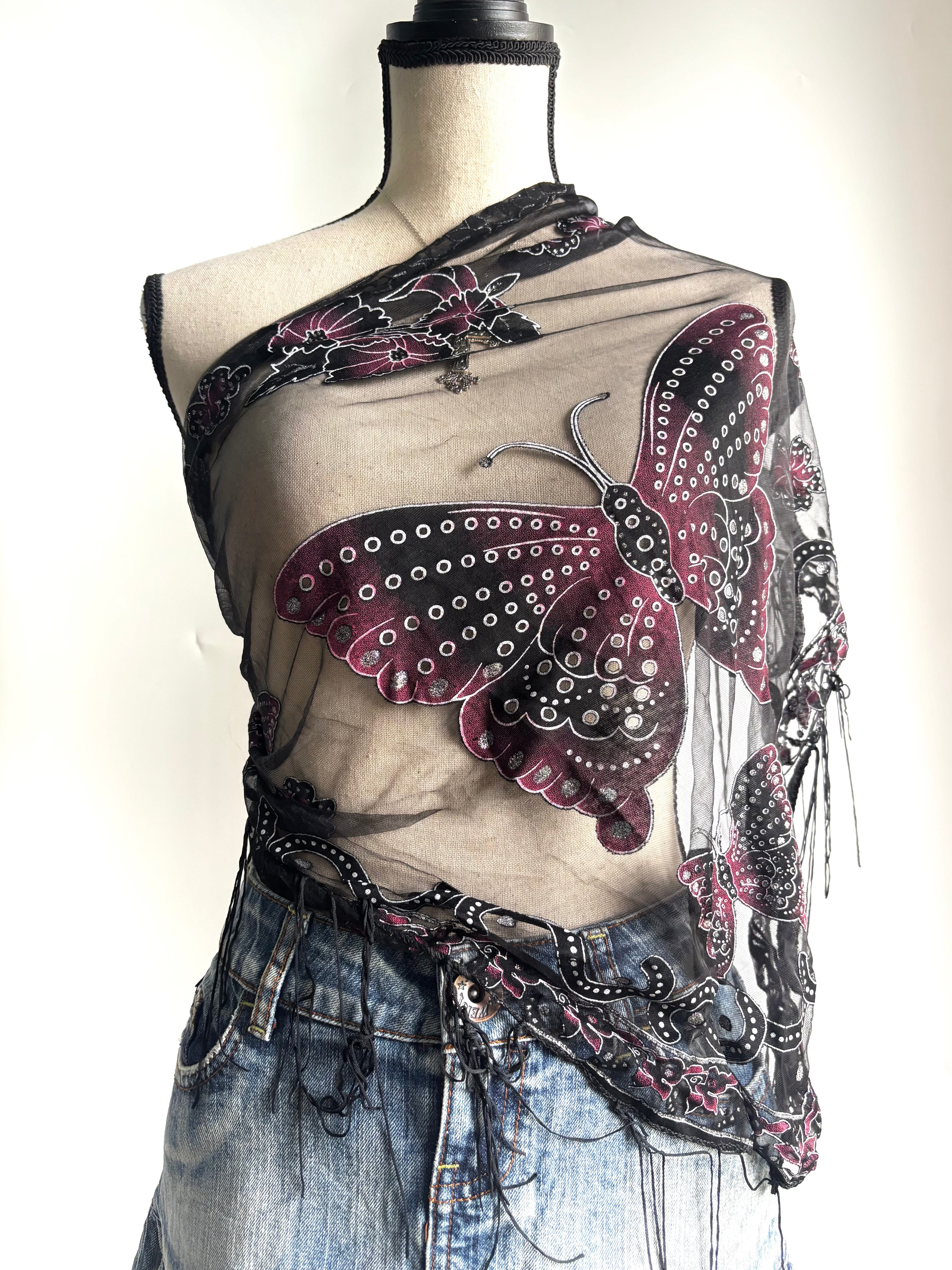 Butterfly mesh scarf