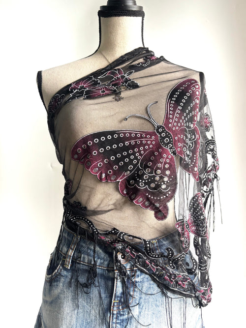 Butterfly mesh scarf