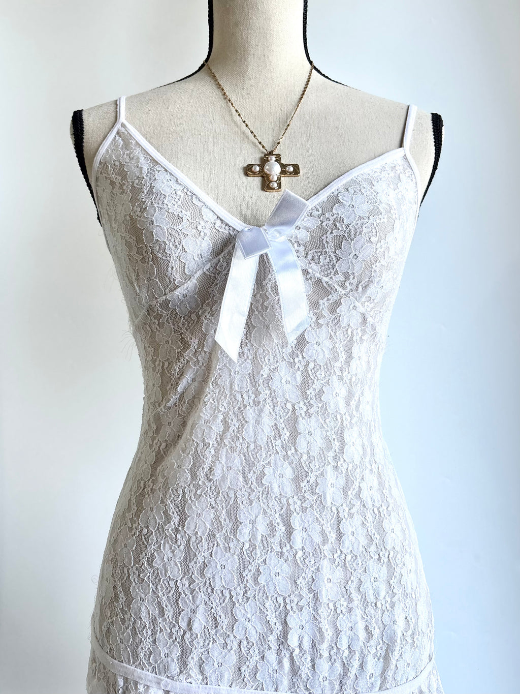 White mesh dress
