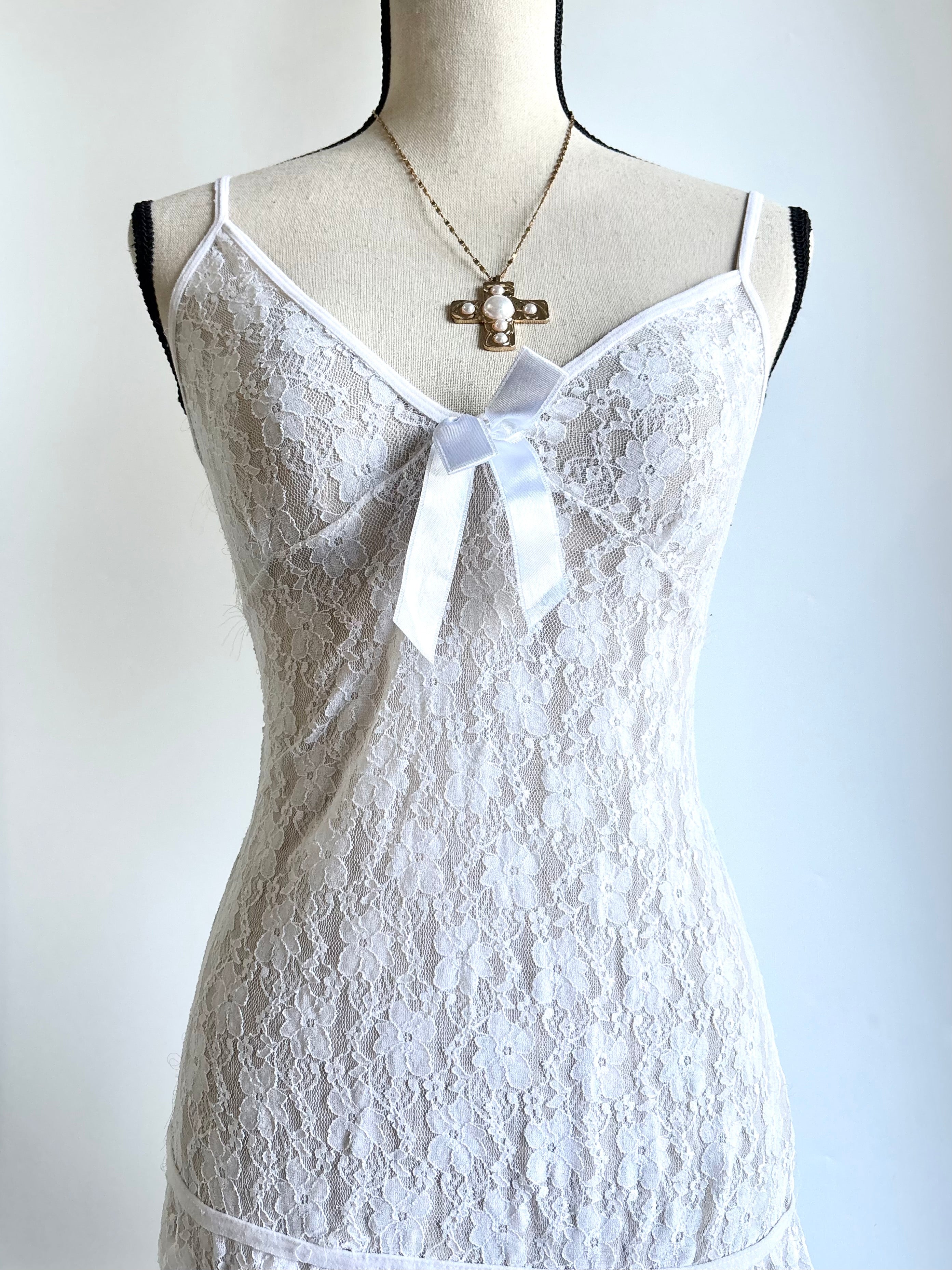 White mesh dress