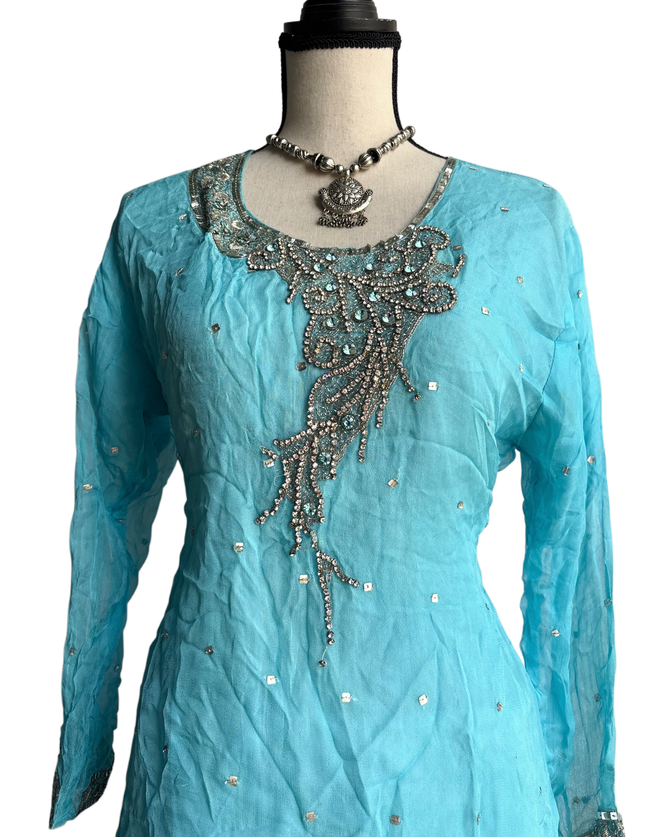 Y2k blue kurti